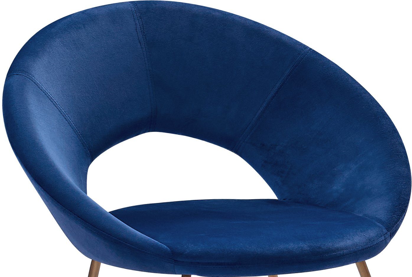Junado® Schalenstuhl Lenny, skandinavischer Stil, | komfortabel, mit elegante und Blau Gold Metallbeinen