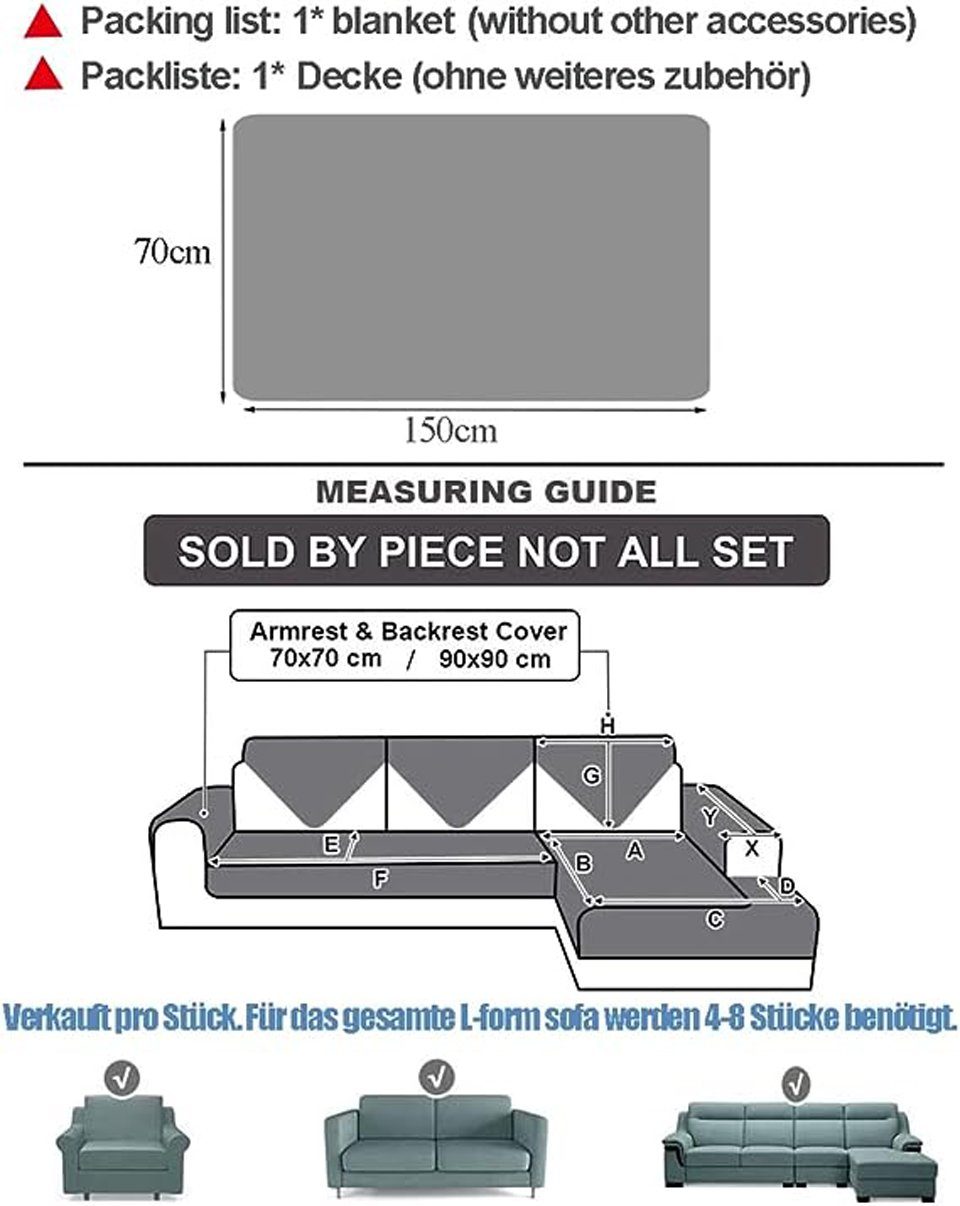 Coonoor Sofaschoner rutschfest Kaninchen Plüsch Sofabezug L Form 2/3/4 Sitz günstig online kaufen