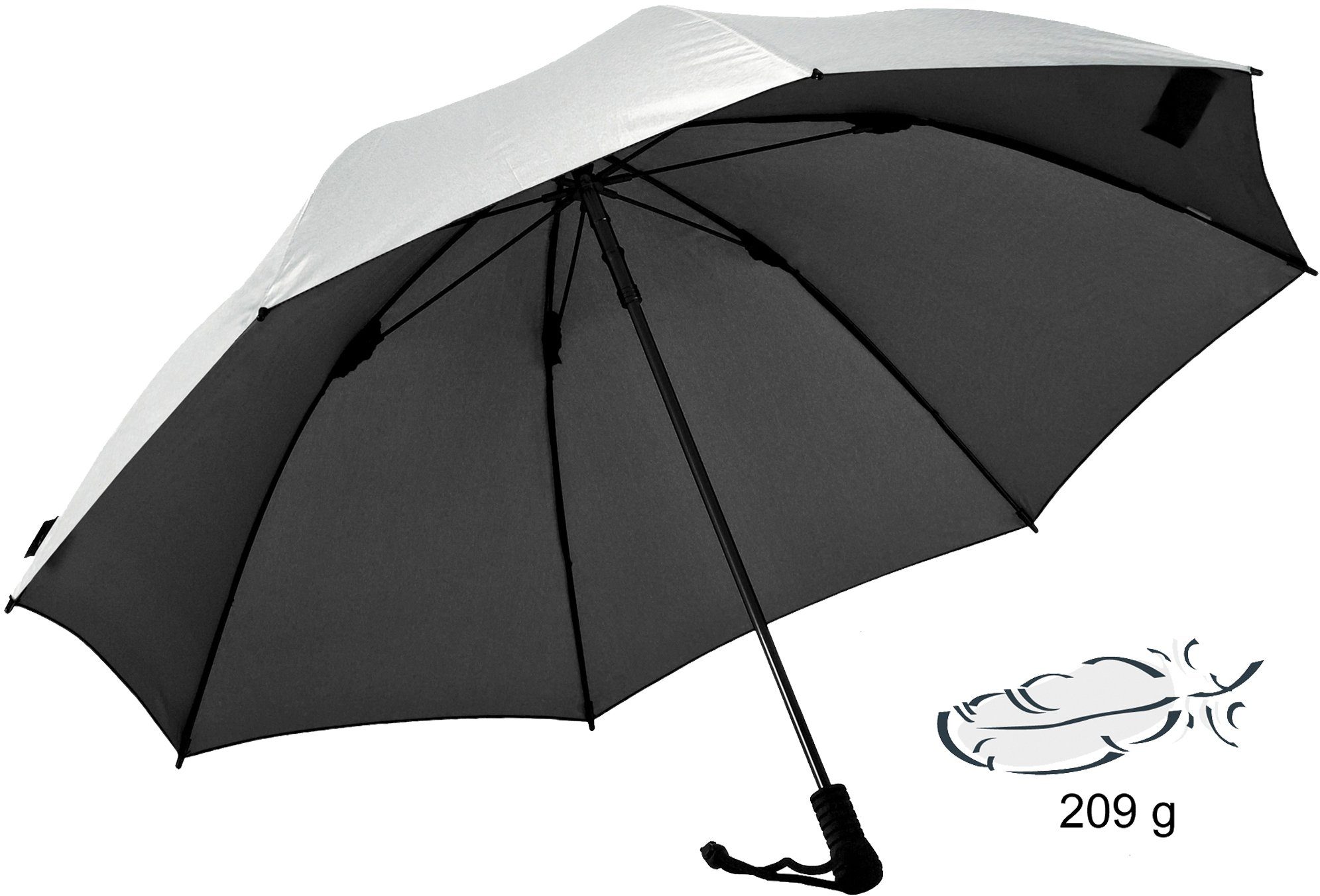 EuroSCHIRM® Stockregenschirm leicht extra 50+, mit silber, liteflex, Swing UV-Lichtschutzfaktor
