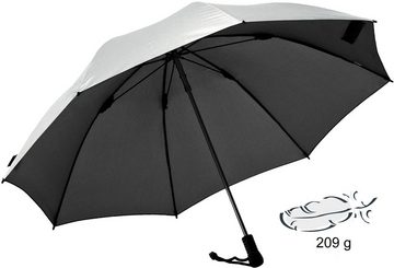 EuroSCHIRM® Stockregenschirm Swing liteflex, silber, mit UV-Lichtschutzfaktor 50+, extra leicht