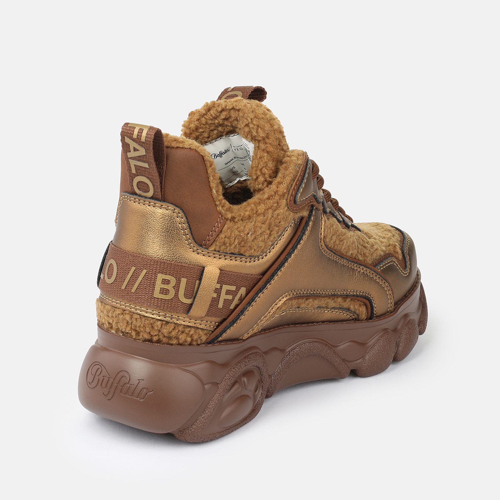 Buffalo CLD CHAI WARM Plateausneaker Schnürschuh, Halbschuh, Freizeitsneaker mit Fellimitat-Besatz