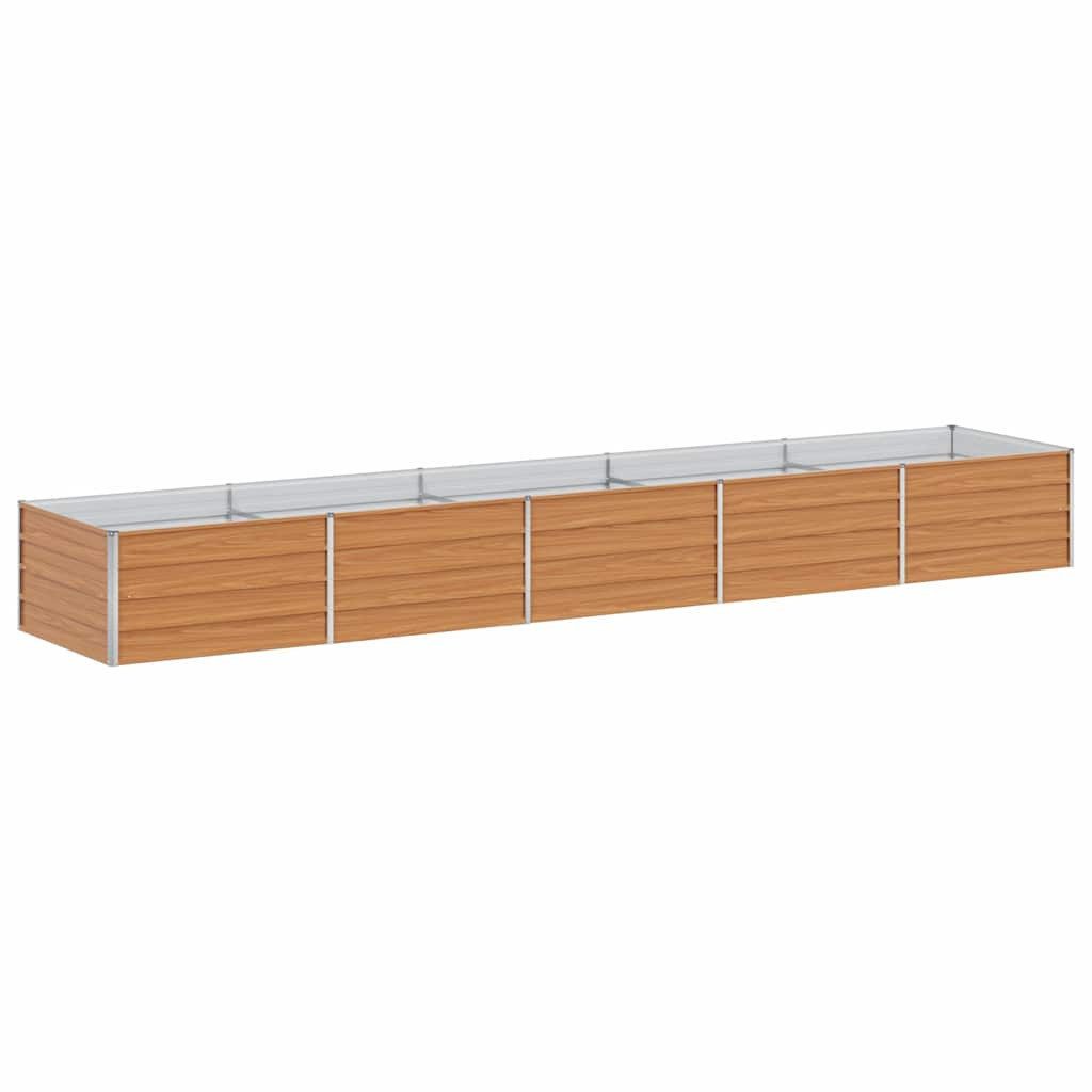 vidaXL Hochbeet Hochbeet Hellbraun 400 x 80 x 45 cm Verzinkter Stahl (1 St)