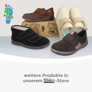 Dr. Orto Hakkas gefüttert mit Klettverschluss für Damen & Herren Klettschuh Klettverschlüsse, Weiche Schafwolle, Weite Öffnung des Schuhs