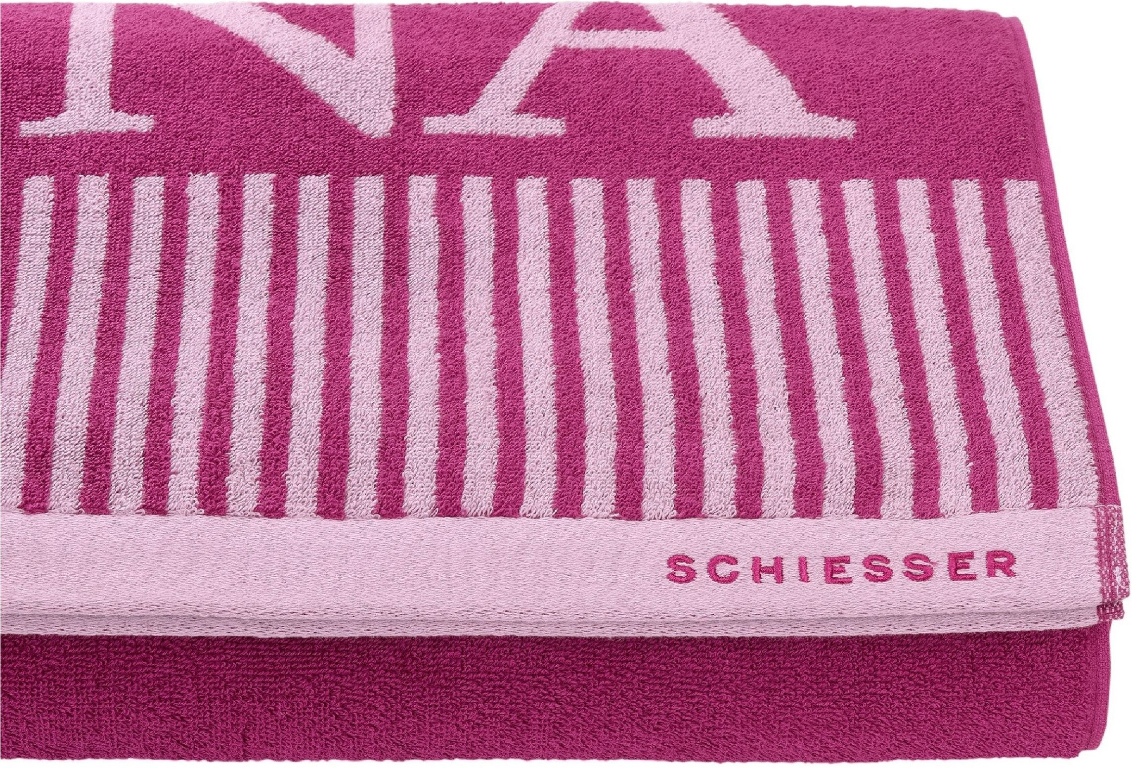 Schiesser Saunatuch Rom aus garngefärbtem, kuschelweichem Baumwollfrottier, Frottier (1-St), OEKO-TEX® MADE IN GREEN