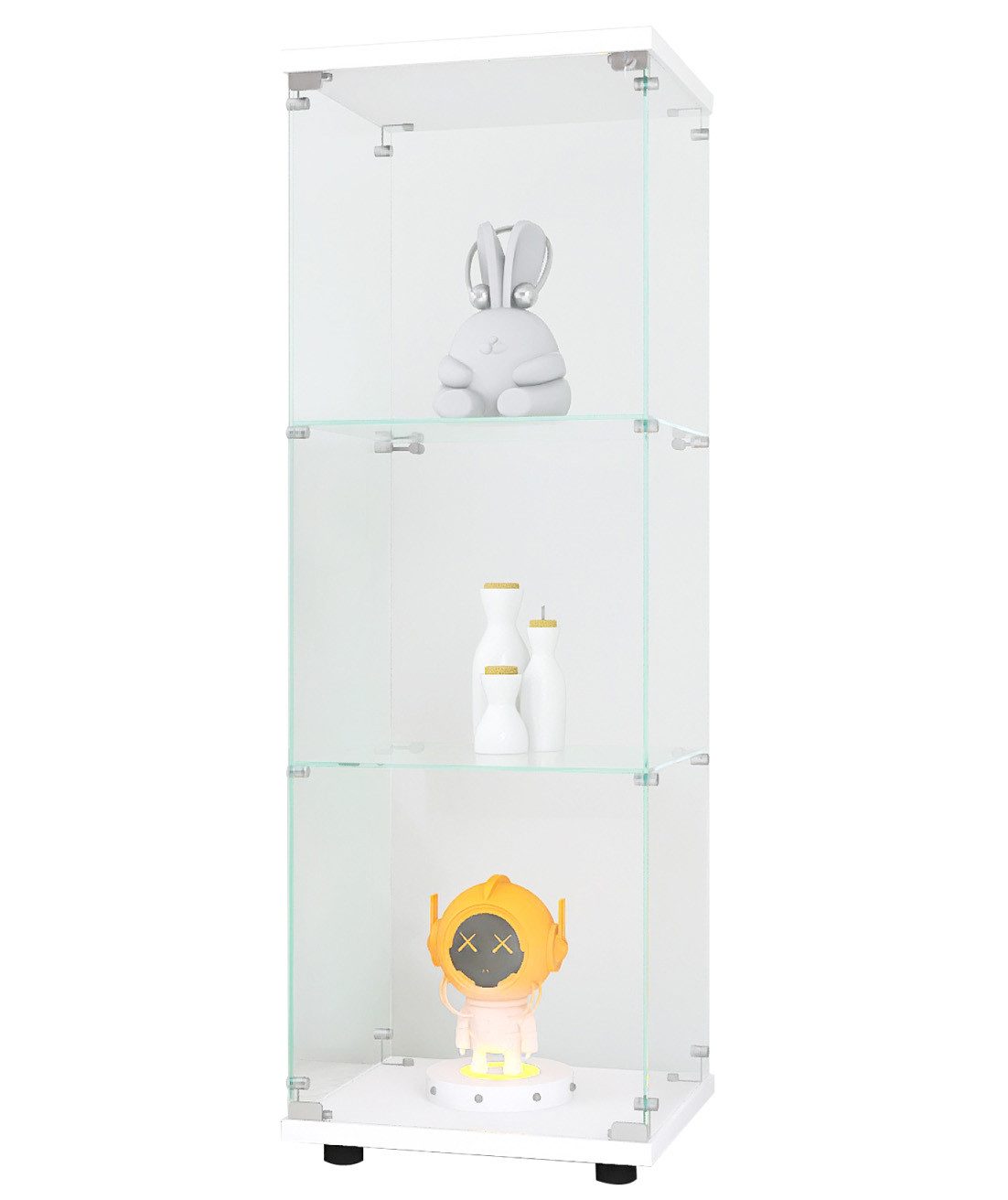FUROKOY Glasvitrine Standvitrine, Modern Glas Vitrinenschrank (3 Lagen Glas günstig online kaufen