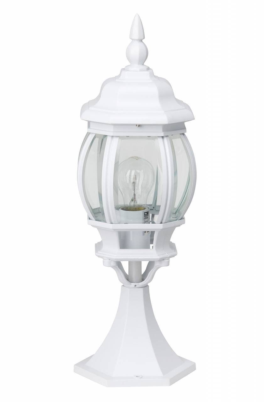 weiß Außen-Stehlampe Brilliant 50cm Istria E27, 1x geeignet Außensockelleuchte Istria, A60, 60W, Lampe
