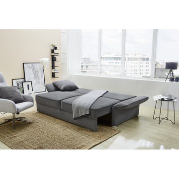 JOB Schlafsofa LENNY 414/09 Grau Schlafsofa Bettfunktion Jugendsofa Couch 3 Sitzer Sitzsofa Kuschelsofa ca. 210 cm