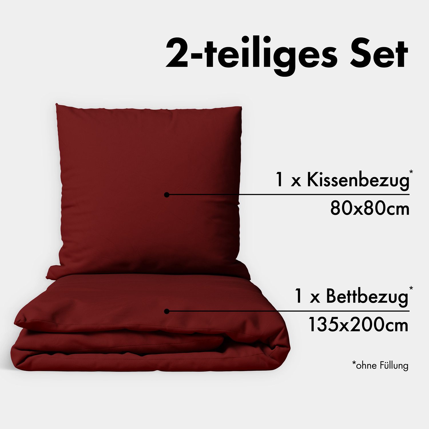 Jacobson Bettwäsche Set - 100% Baumwolle, Perkal, 2 teilig, Erhältlich in d günstig online kaufen