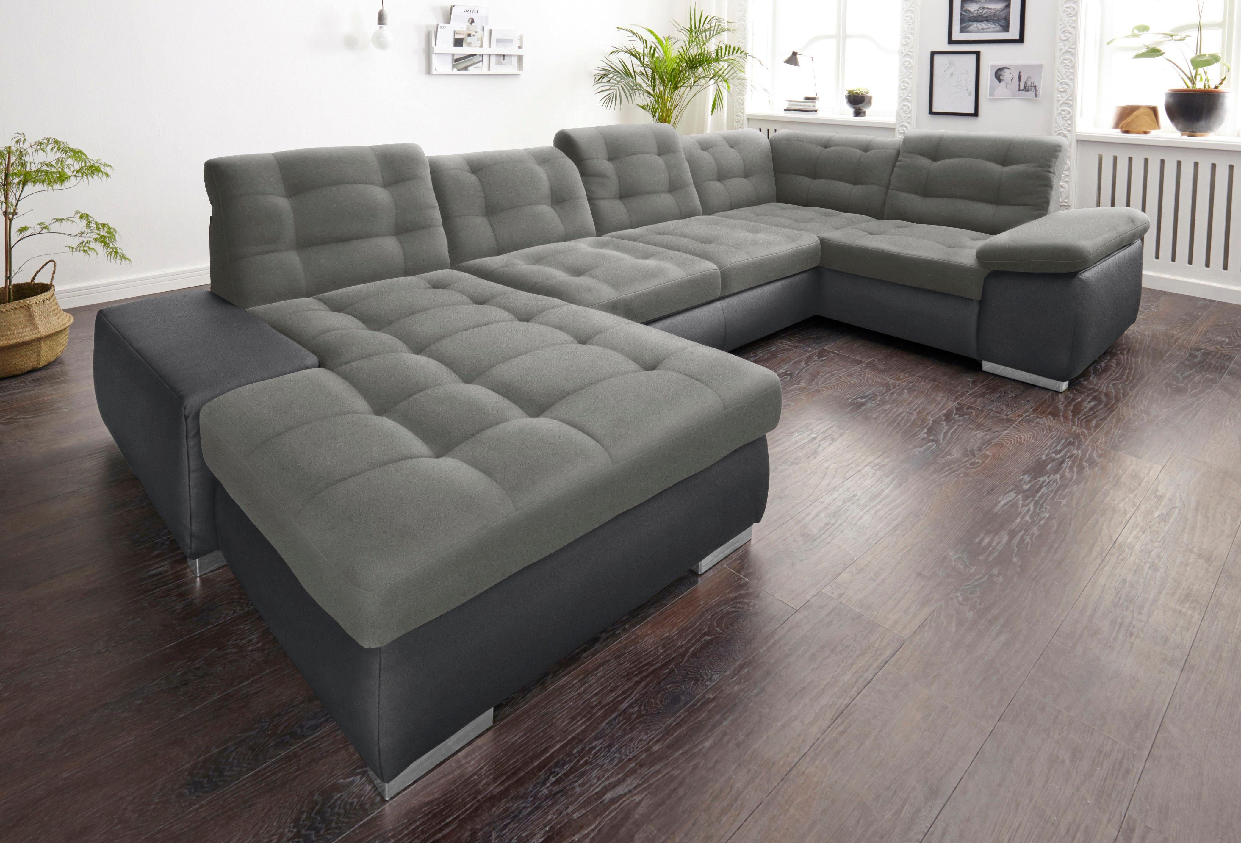 sit&more Wohnlandschaft Ontario U-Form, XXL, wahlweise mit Bettfunktion