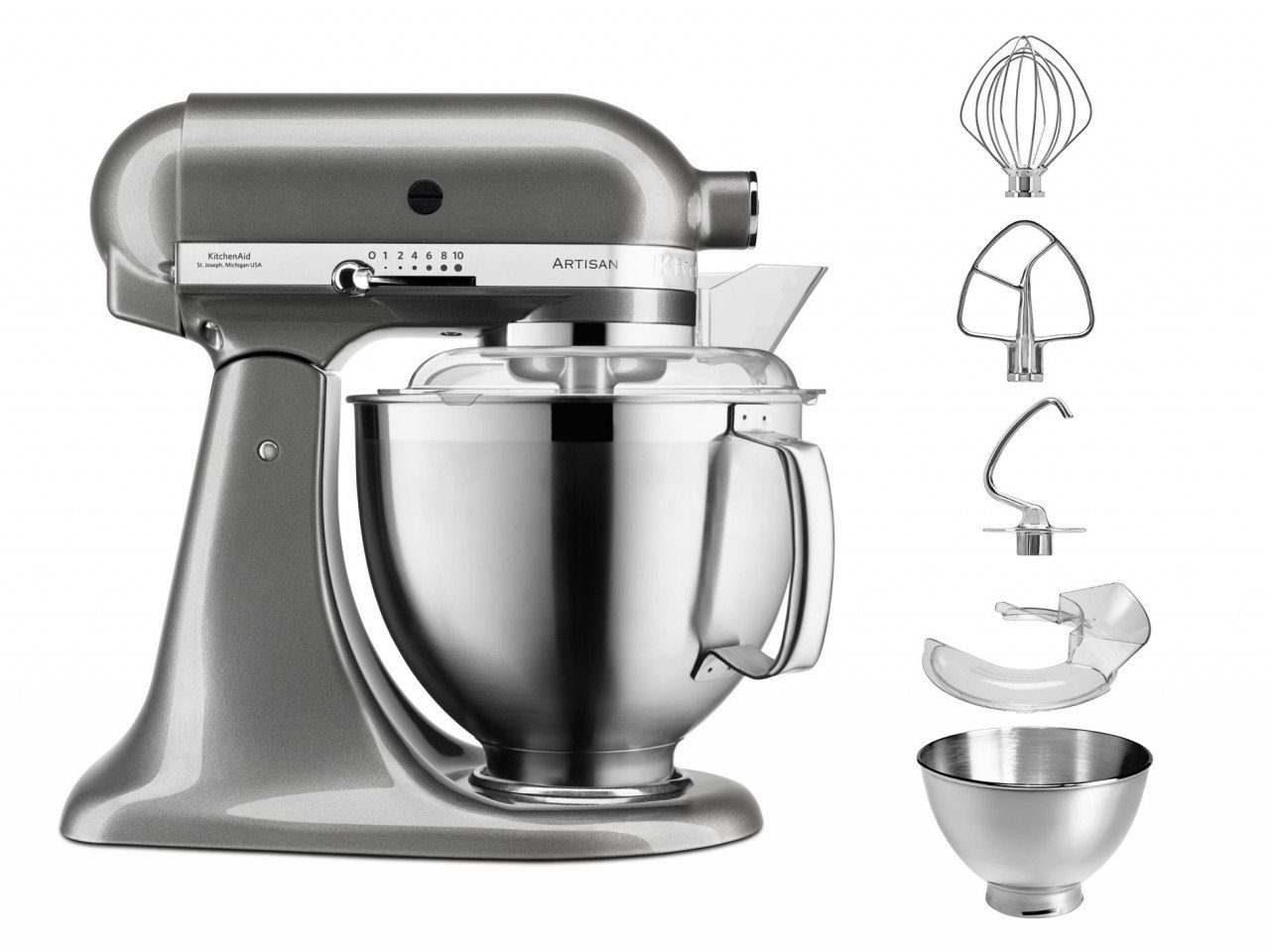 Medallion Küchenmaschine Küchenmaschine L 4,8 KitchenAid 5KSM185 Silber Artisan KitchenAid Allrounderset