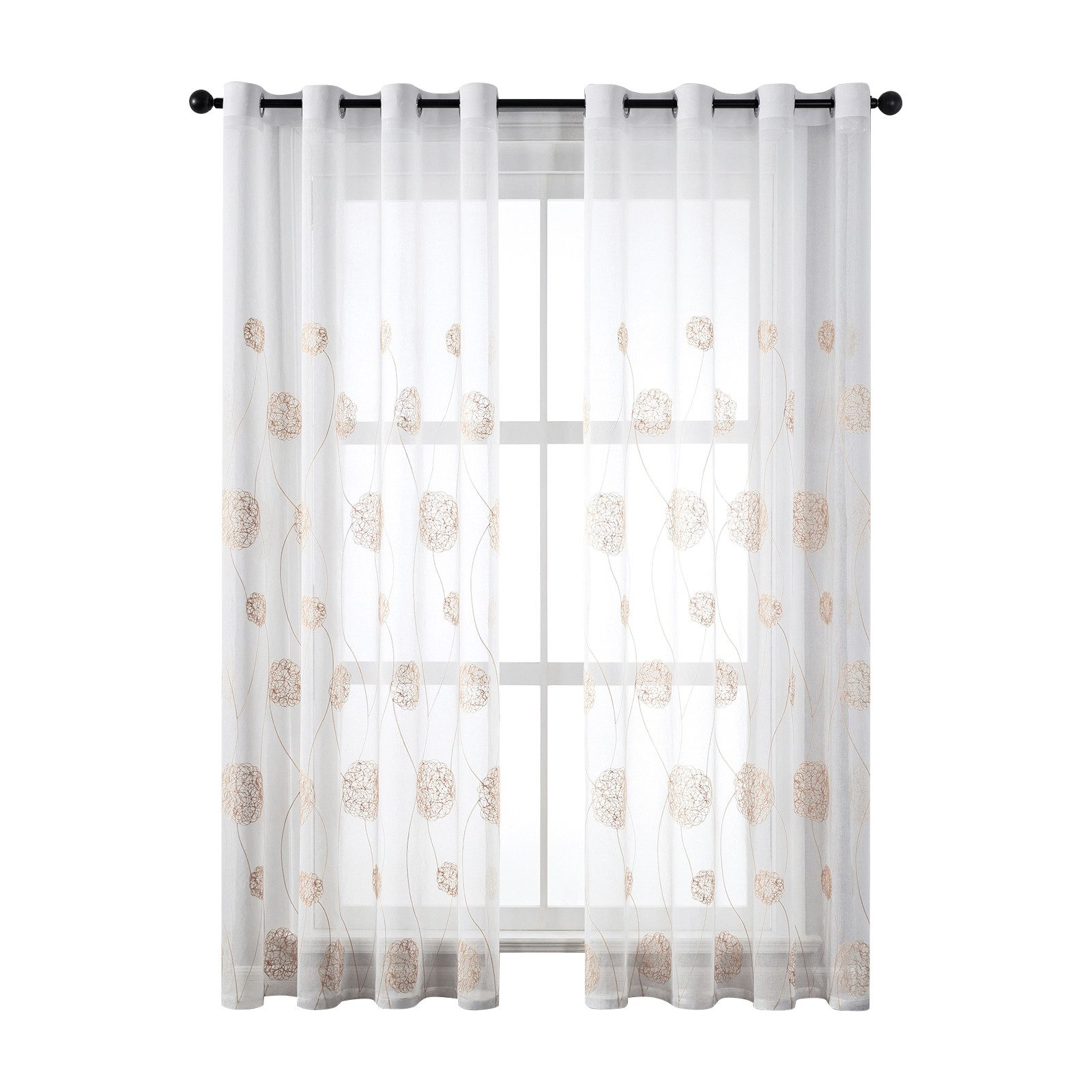 Jibenhome Gardine Voile Vorhänge mit Ösen günstig online kaufen