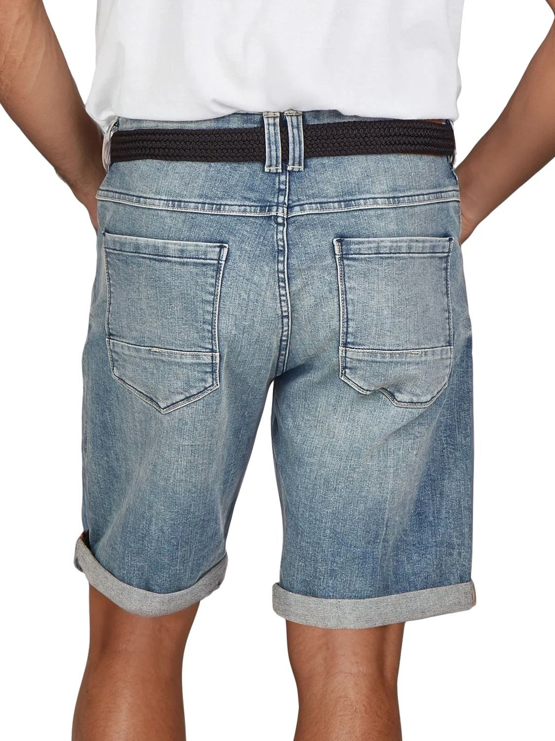 DENIMFY Jeansshorts Herren Shorts DFBo Regular Fit Bermudashorts mit Gürtel