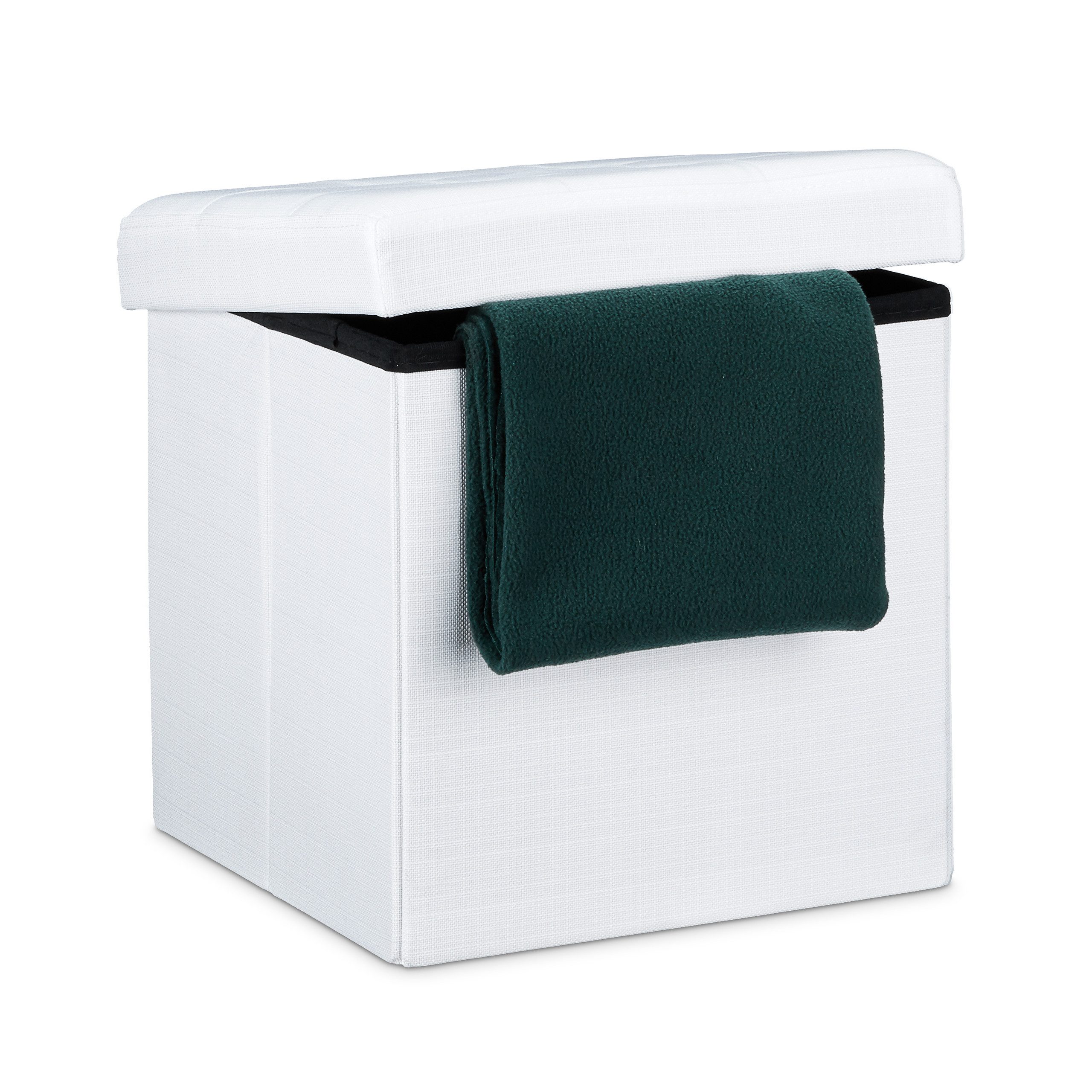 relaxdays Stauraumhocker Faltbarer Sitzhocker mit Stauraum günstig online kaufen