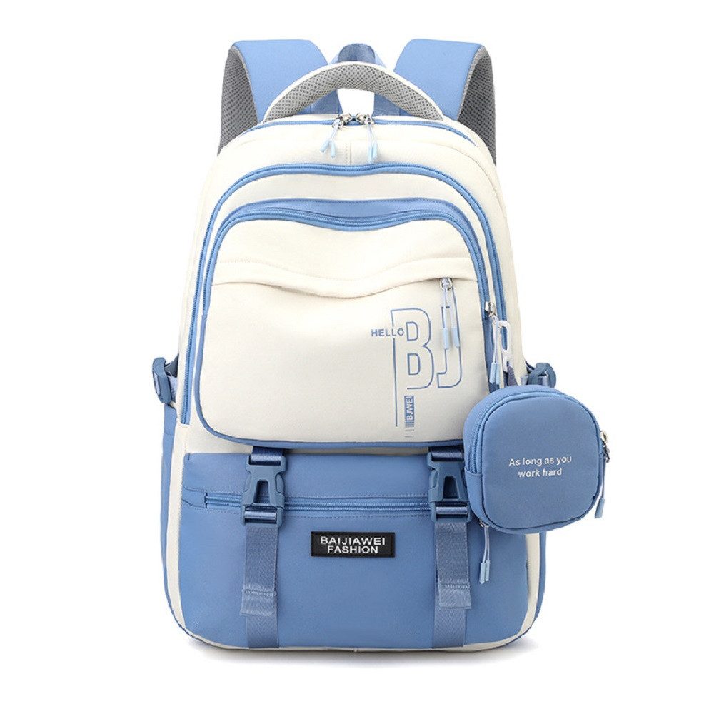 LIANNA Schulrucksack Blauer wasserdichter Schulrucksack mit Geldbörse (Set, 1-tlg., Blauer wasserdichter Schulrucksack mit Geldbörse)