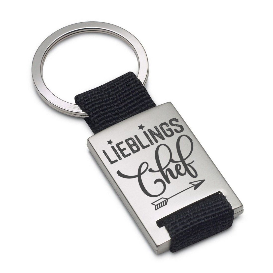 Lieblingsmensch Schlüsselanhänger Lieblings - Chef - ein tolles Geschenk & Glücksbringer (Schlüsselanhänger mit Gravur, inklusive Schlüsselring), Robuste und filigrane Lasergravur