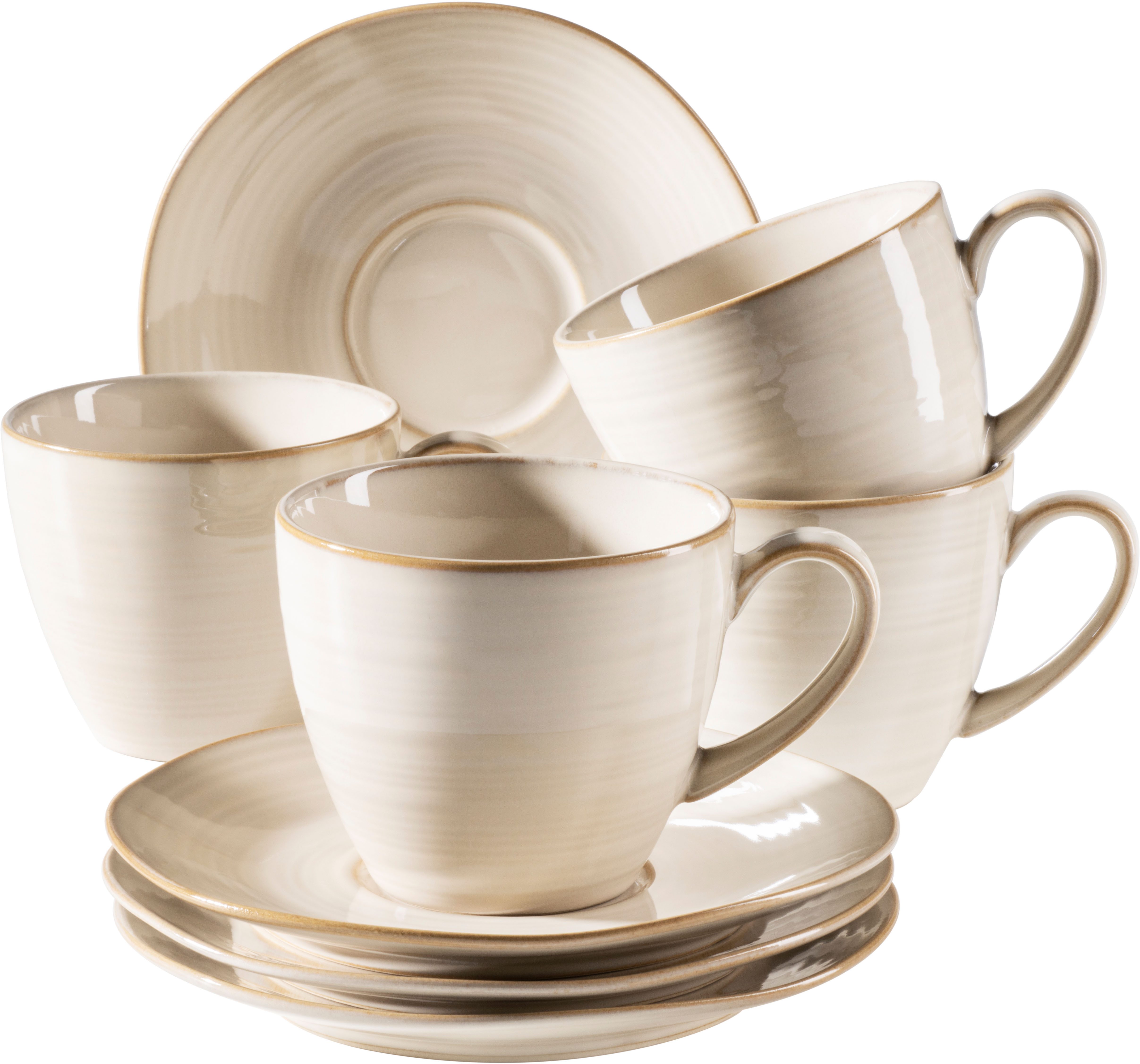 MÄSER Tasse NOTTINGHAM, Kaffeetassenset, Keramik, 8-tlg., Keramik