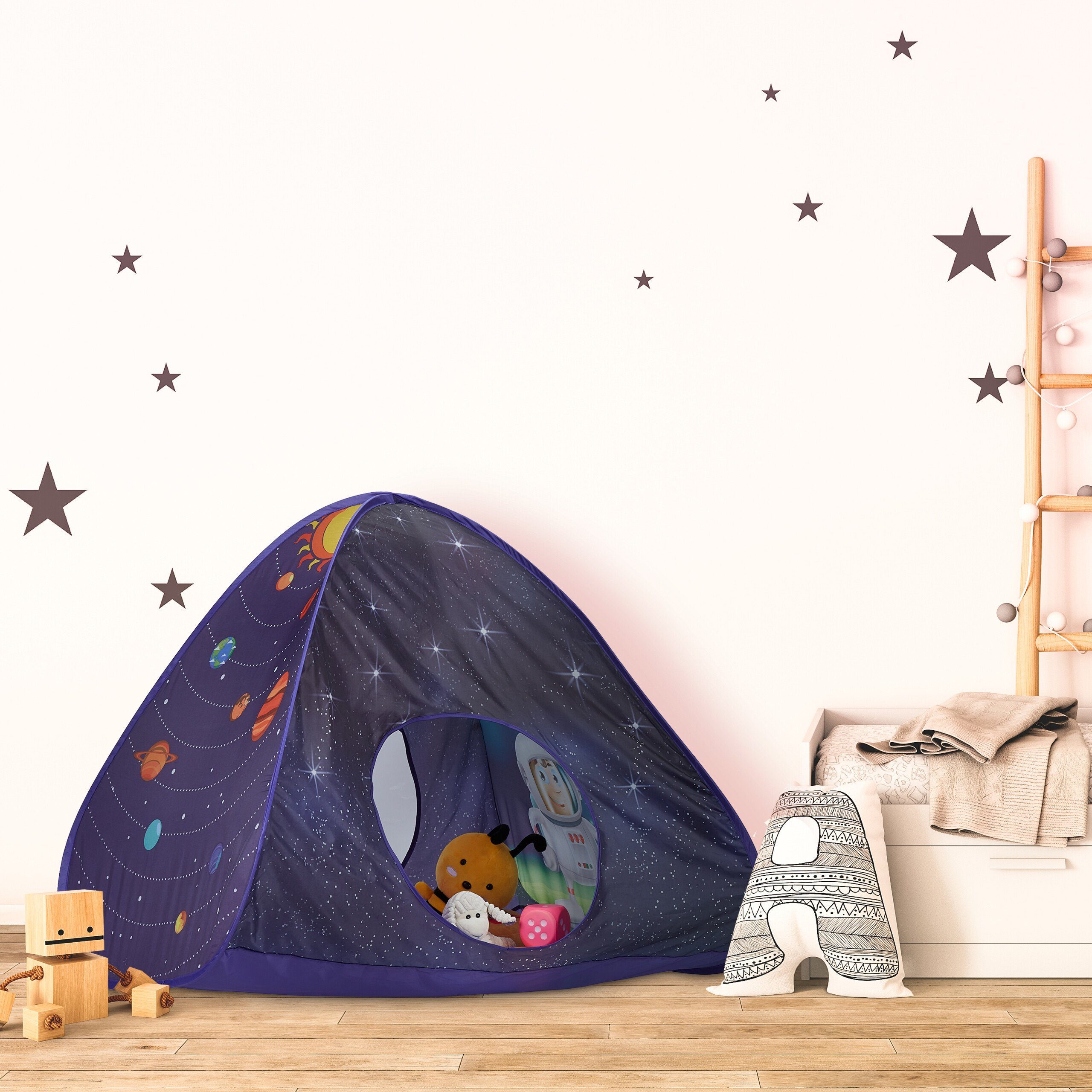 relaxdays Spielzelt Pop Up Spielzelt Weltraum günstig online kaufen