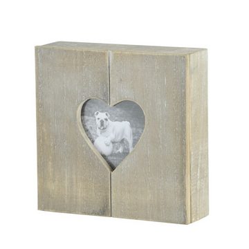 Danto Geschenkbox, Steck-Holz-Geschenkbox, mit Herz-Bilderrahmen