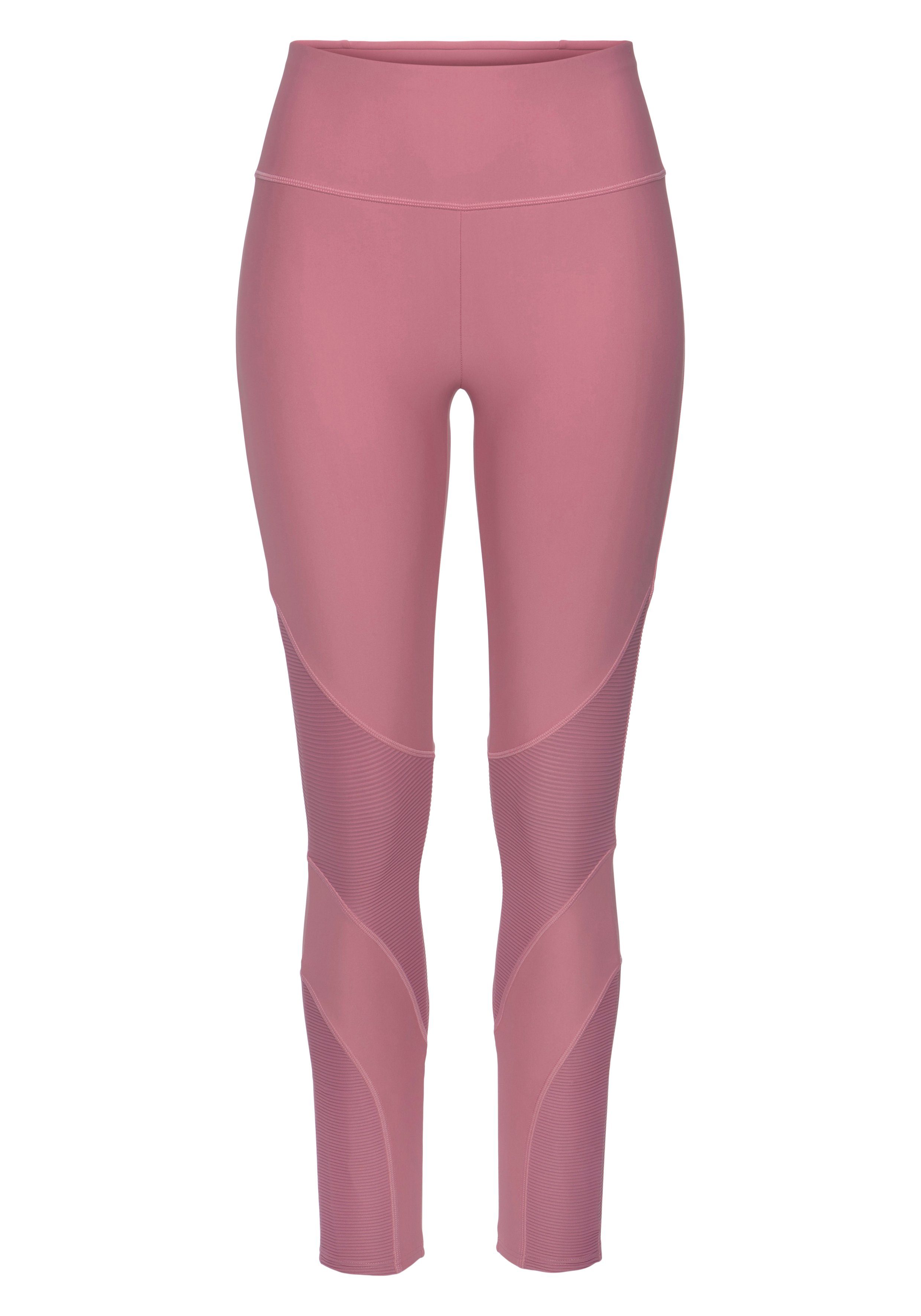 mit dunkelrosa LASCANA Leggings Ripp-Details ACTIVE