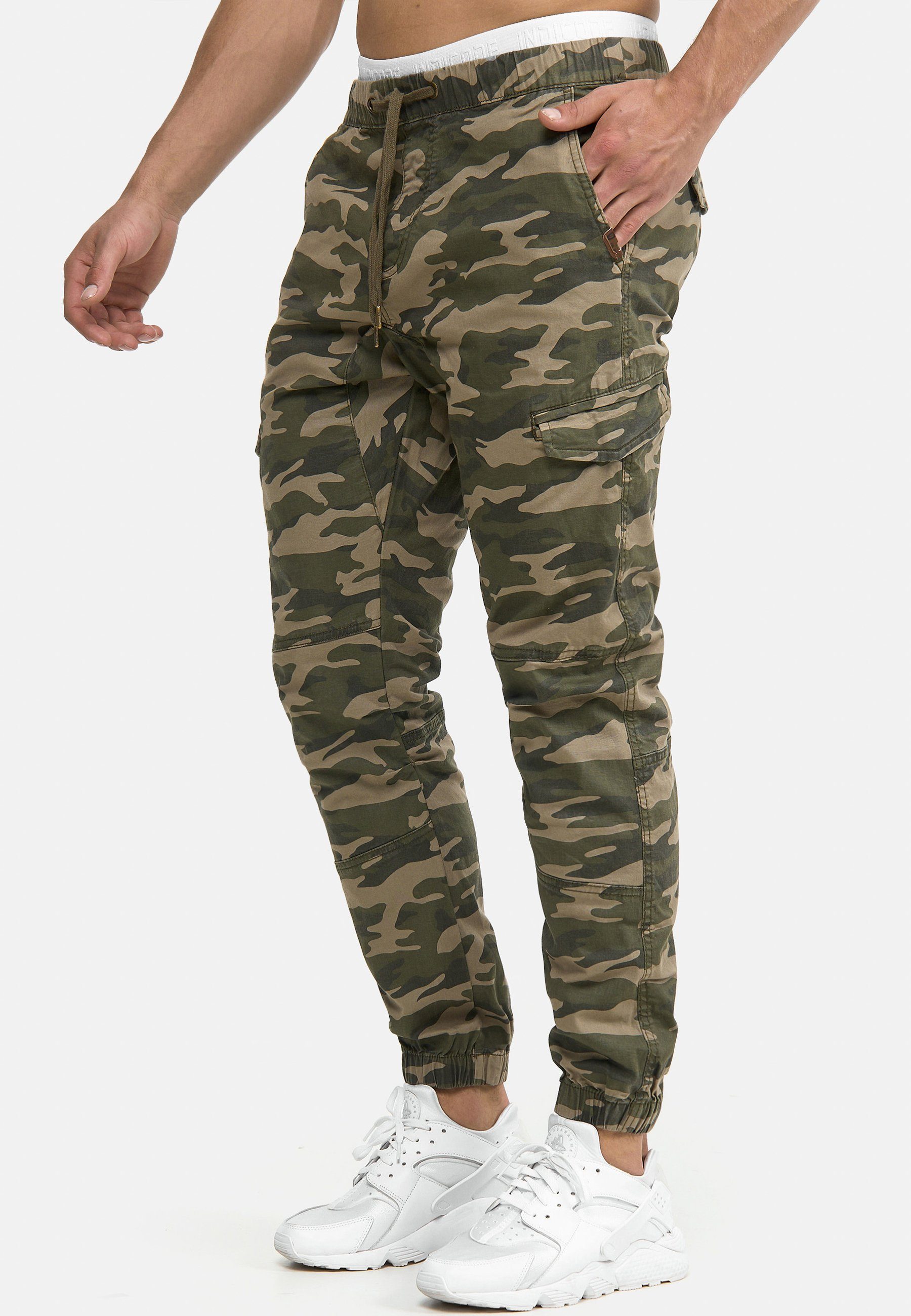 Indicode Cargohose Herren Levy Jogger-Pant mit elastischem Bund und Kordelzug