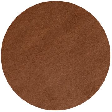 Veloursteppich Unicolor - Einfarbig, Carpettex, Rund, Höhe: 7 mm, Moderner Flauschiger Kurzflor Teppich Anti-Rutsch Rückseite Waschbar