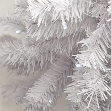 BONETTI Künstlicher Weihnachtsbaum Künstlicher weißer Weihnachtsbaum mit 20 Lichter, ca. 90 cm hoch, kalt-weiße Lichterkette, PVC Tannenbaum