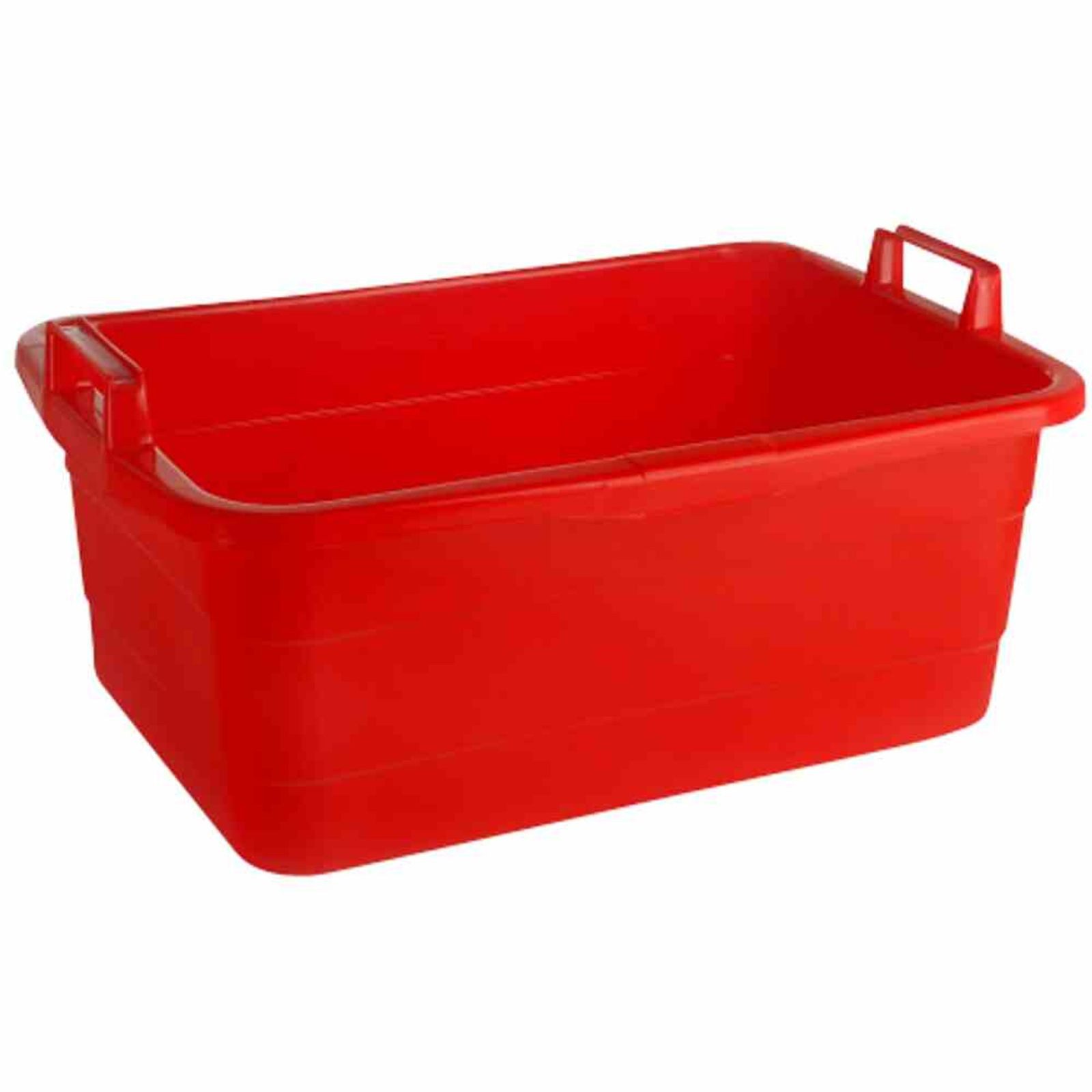 Lockweiler Wäschekorb Wanne eckig 50 cm/26 l rot hochstehende Griffe