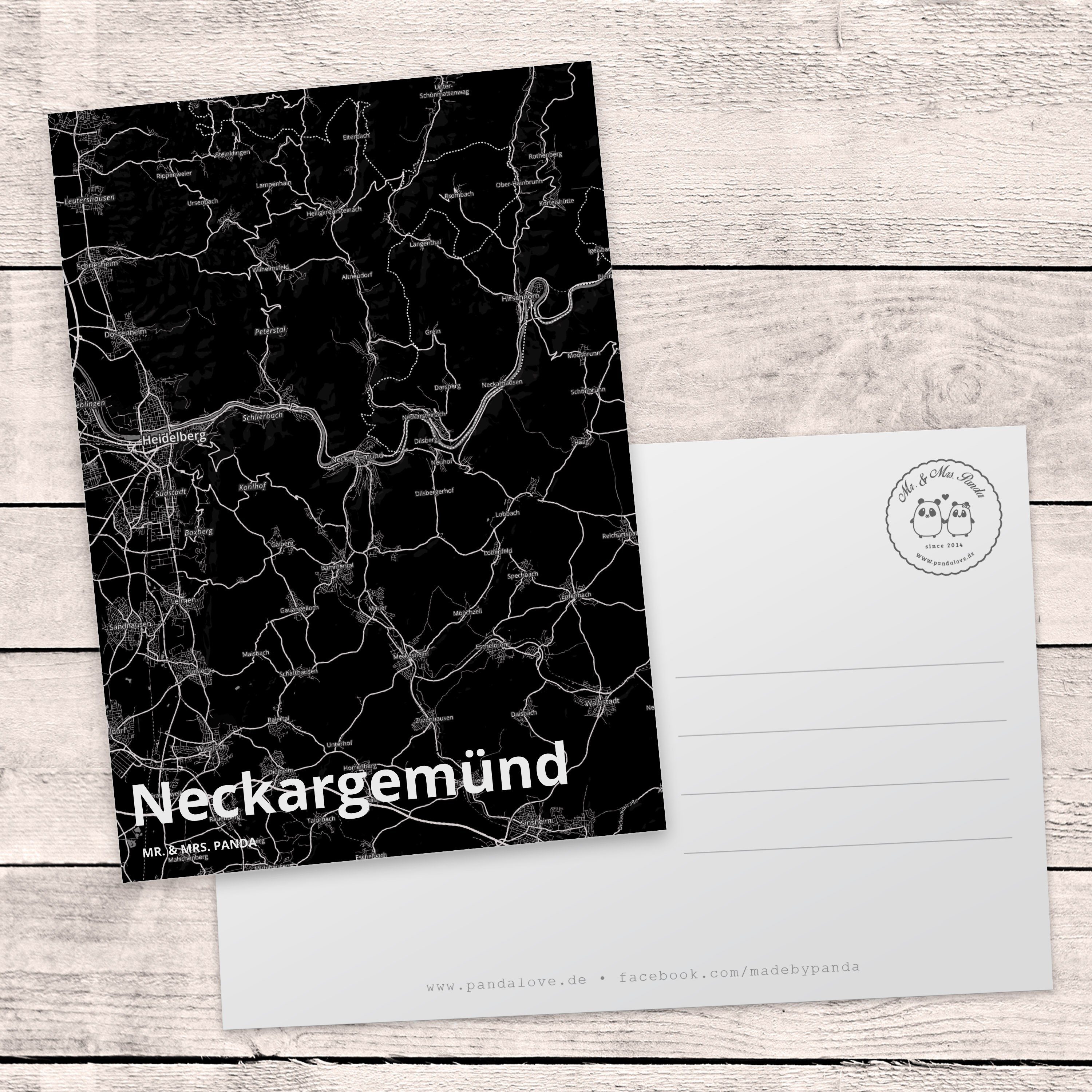 Ma Mr. Geschenkkarte, Stadt - Mrs. Panda Dorf Karte & Geschenk, Postkarte Neckargemünd Landkarte