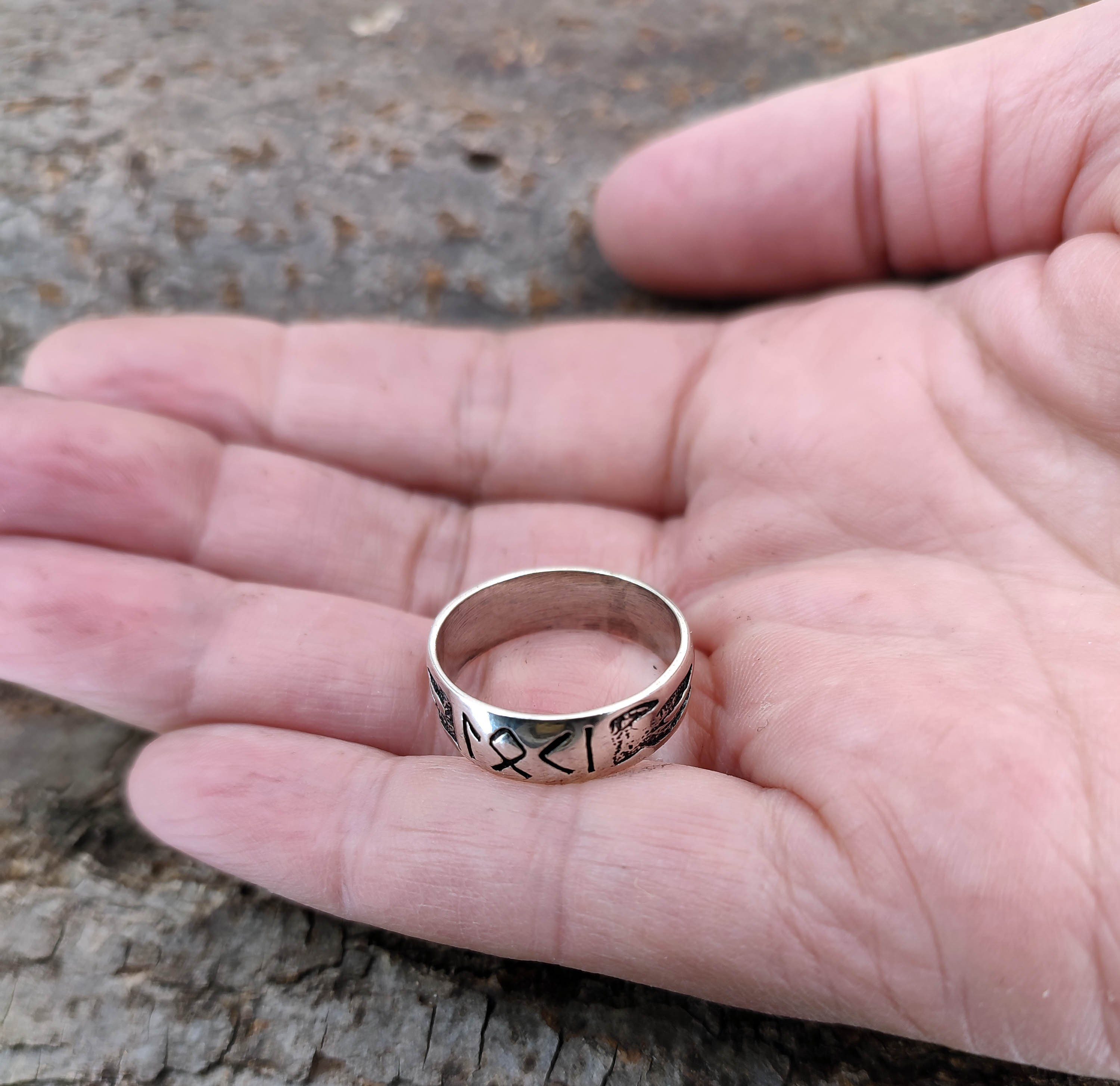 Kiss of Leather Silberring Ring Fingerring Loki, Gr. 52-74 Flammen Feuer Go günstig online kaufen