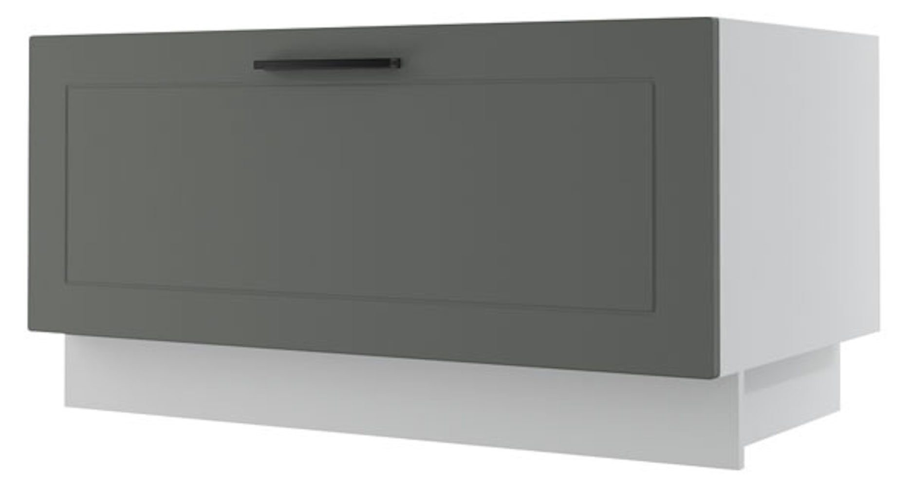 Feldmann-Wohnen Unterschrank Kvantum (Kvantum) 90cm Front- und Korpusfarbe wählbar mit Klappe dust grey matt