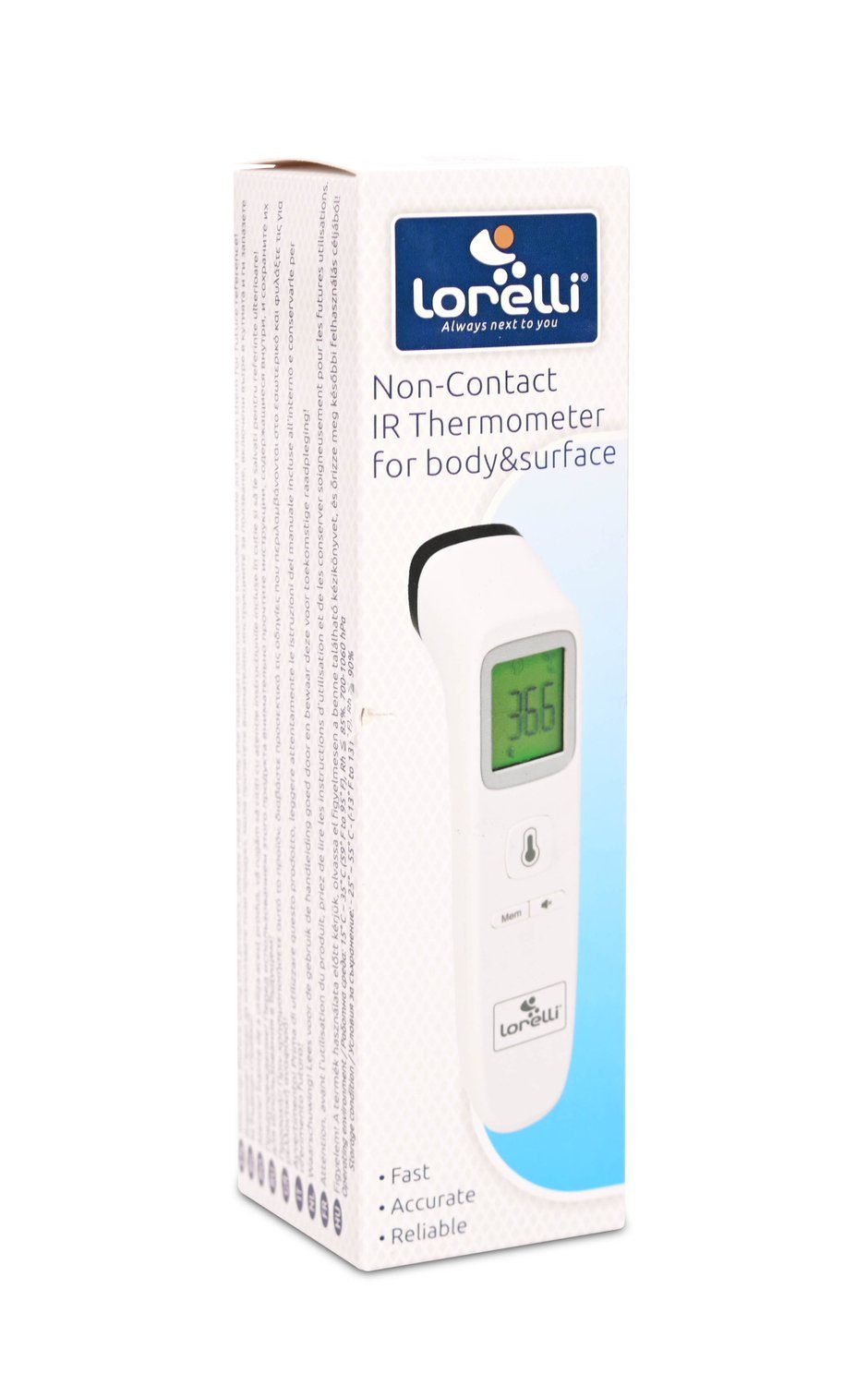 Lorelli Infrarot-Fieberthermometer Infrarot Thermometer berührungslos, LCD-Display Oberflächen, Körper, 1-tlg