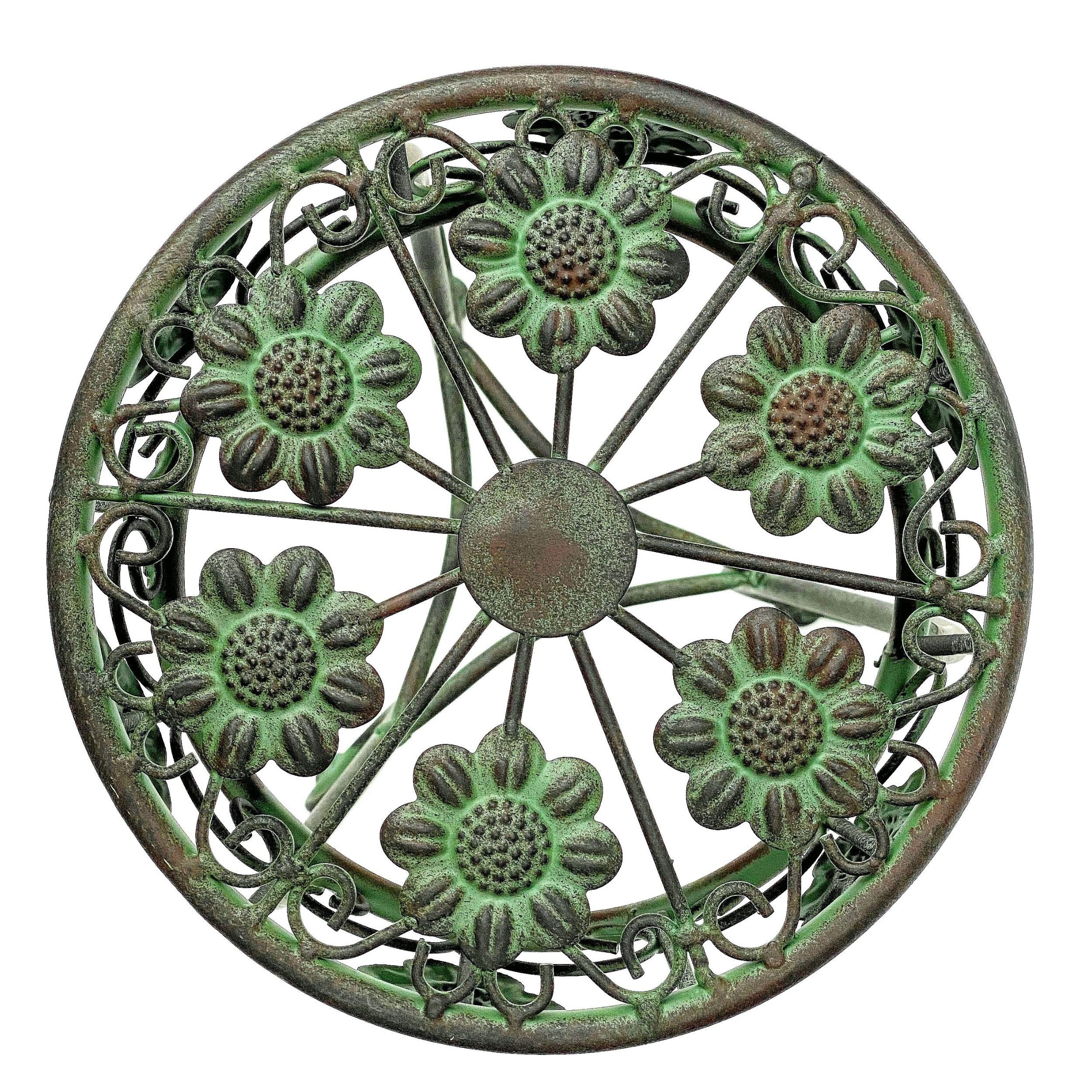 DanDiBo Blumenhocker Metall Grün 50 - 75 cm Blumenständer Blumensäule Antik – Bild 5 von 5