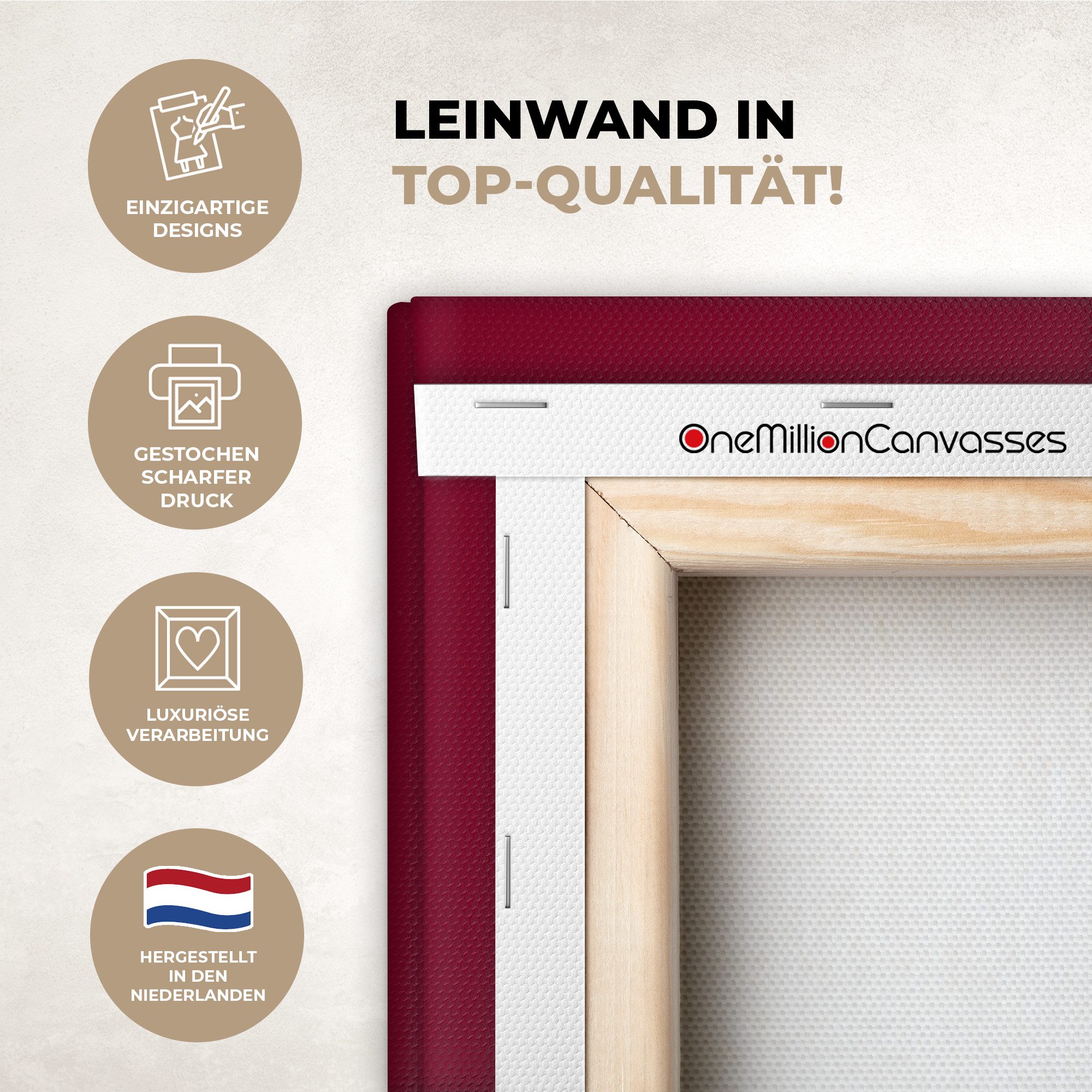 OneMillionCanvasses® Leinwandbild Weihnachtsmann - Wein - Rot - Weihnachten - Weihnachtsmann, Fotodruck (1 St), Wandbild, Deko Schlafzimmer Wohnzimmer Flur 20x20 cm