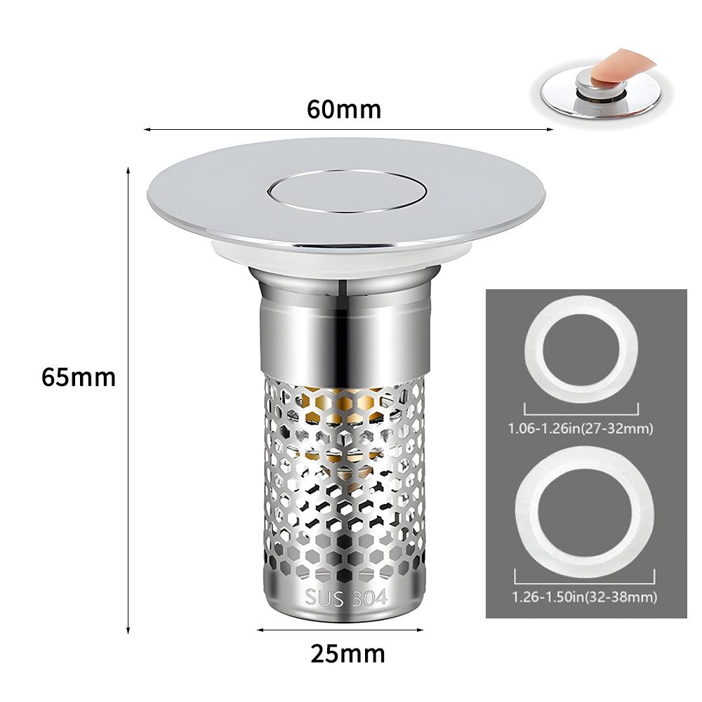 JASLIFE Waschbeckenstöpsel 2-in-1 Waschbeckenstöpsel mit Abflusssieb, (1 St günstig online kaufen