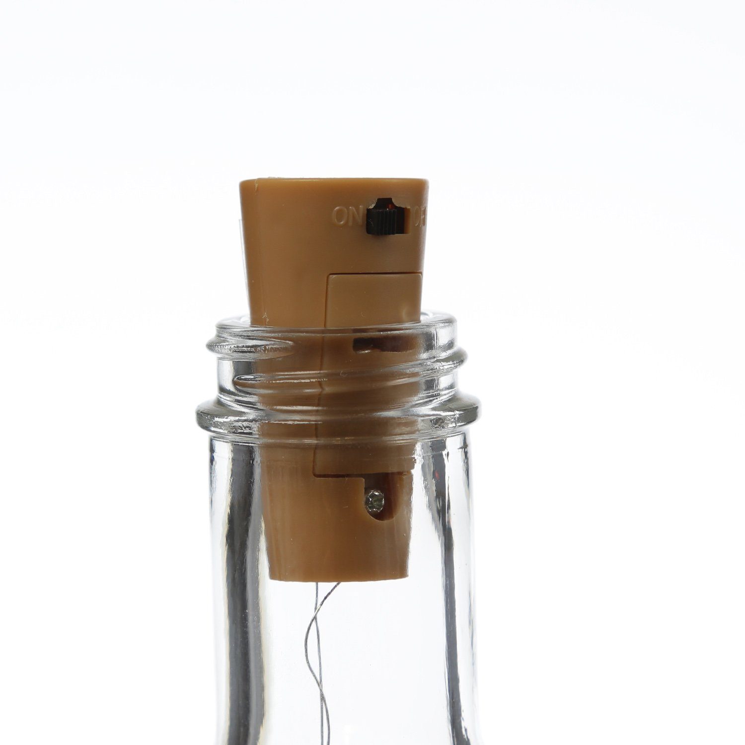 für Weinflaschen silber, LED-Lichterkette Draht MARELIDA 6-flammig Korken 55cm LED Flaschenlicht Flaschen