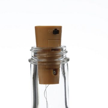 MARELIDA LED-Lichterkette LED Draht für Flaschen Korken Flaschenlicht Weinflaschen 55cm silber, 6-flammig
