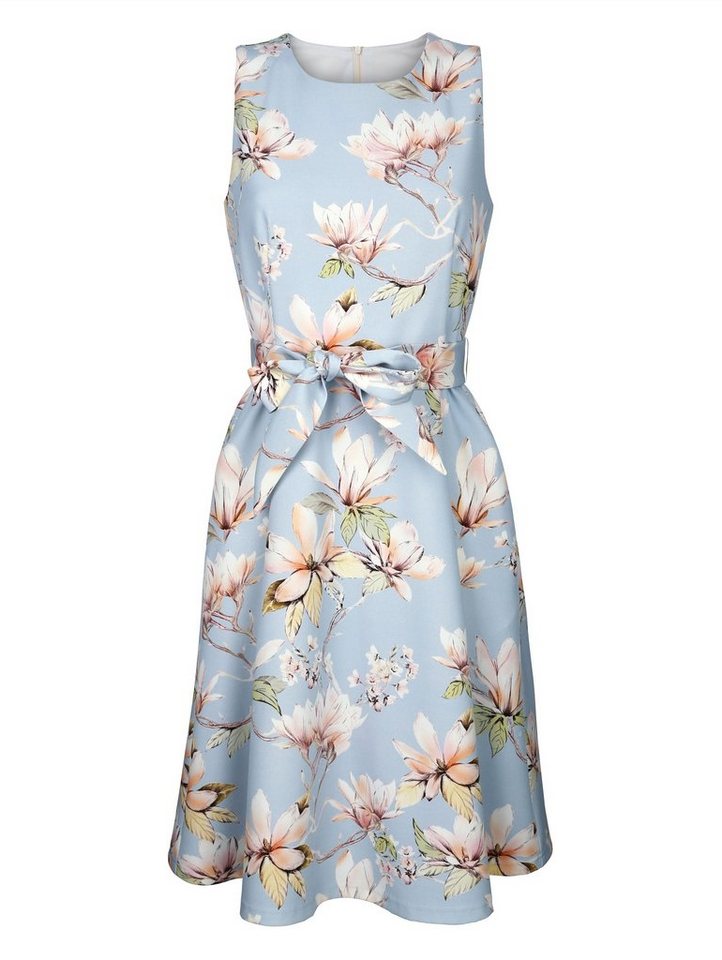 Amy Vermont Kleid mit pudrigem Floraldruck in blau