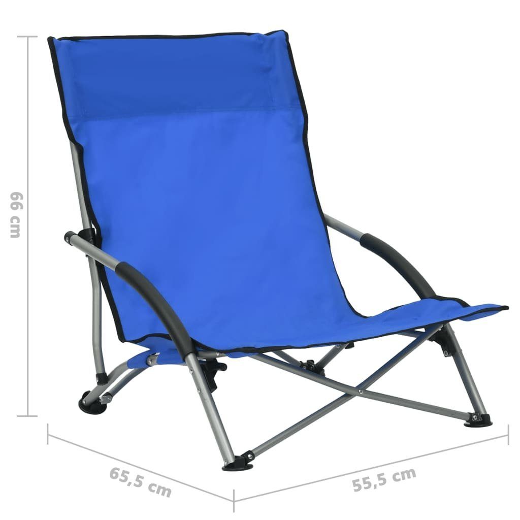 vidaXL Gartenstuhl | Stoff Blau Blau 2 (2 Blau St) Klappbare Stk. Strandstühle