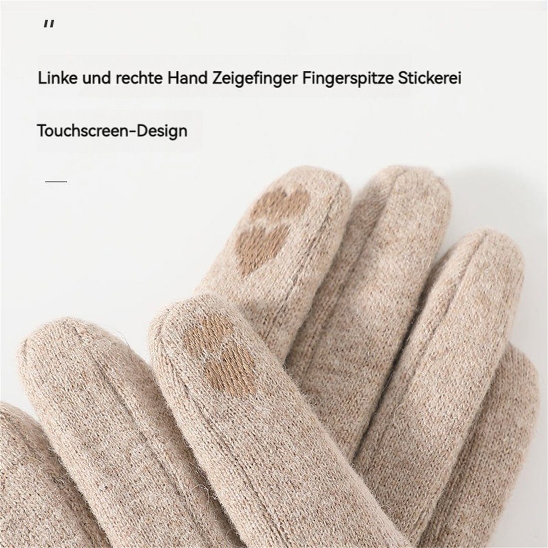 DÖRÖY Fleecehandschuhe Warme Handschuhe für Frauen mit Cashmere Grau Touchscreen, Handschuhe Faux