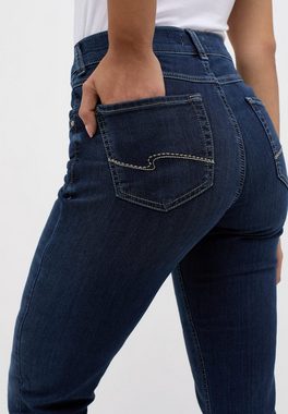 ANGELS Straight-Jeans Jeans Cici mit Sweat Denim in Jerseyoptik mit Label-Applikationen