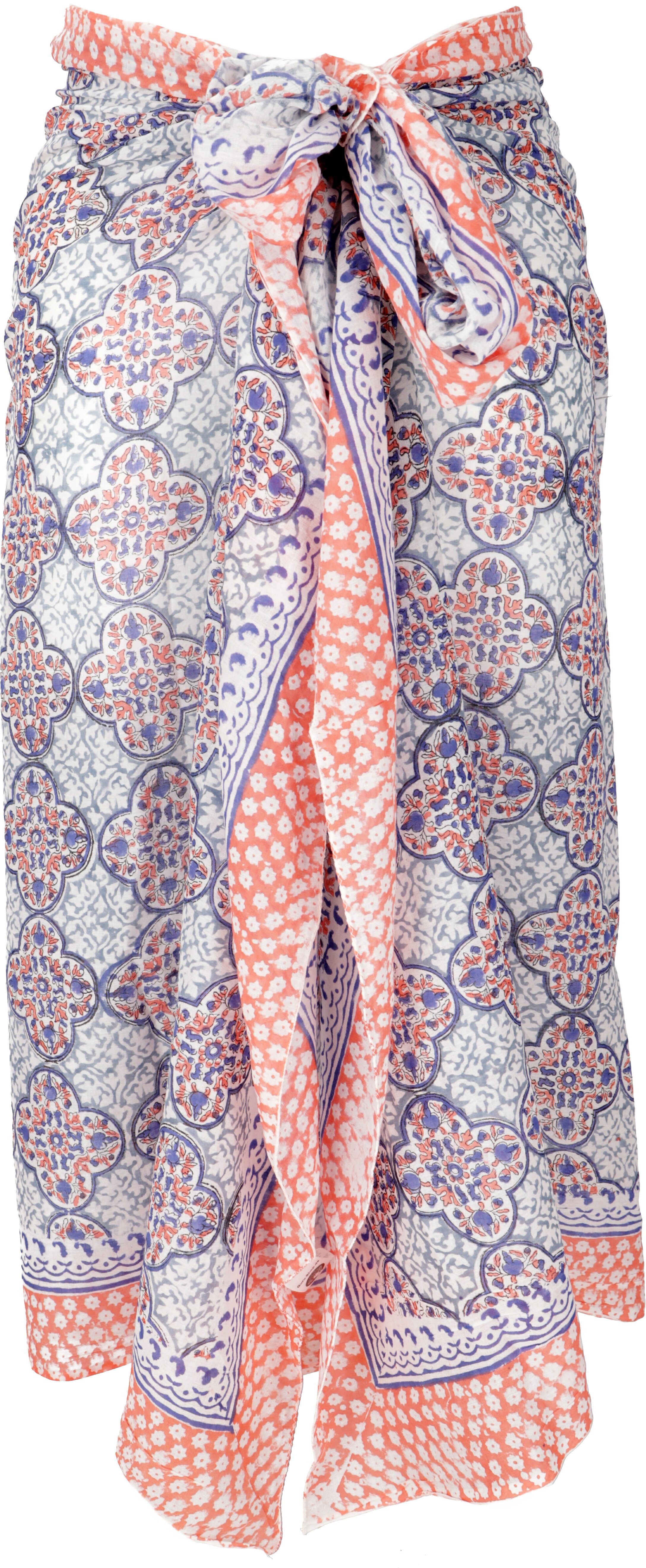 Guru-Shop Sarong Leichter Pareo Schal, Sarong, handbedrucktes..