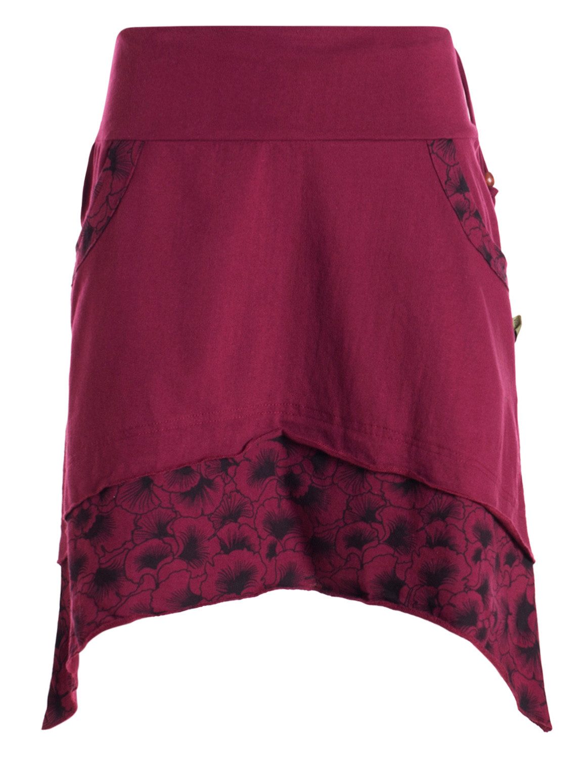 Vishes Minirock Damen Baumwolle A-Linie Blumen-Muster günstig online kaufen