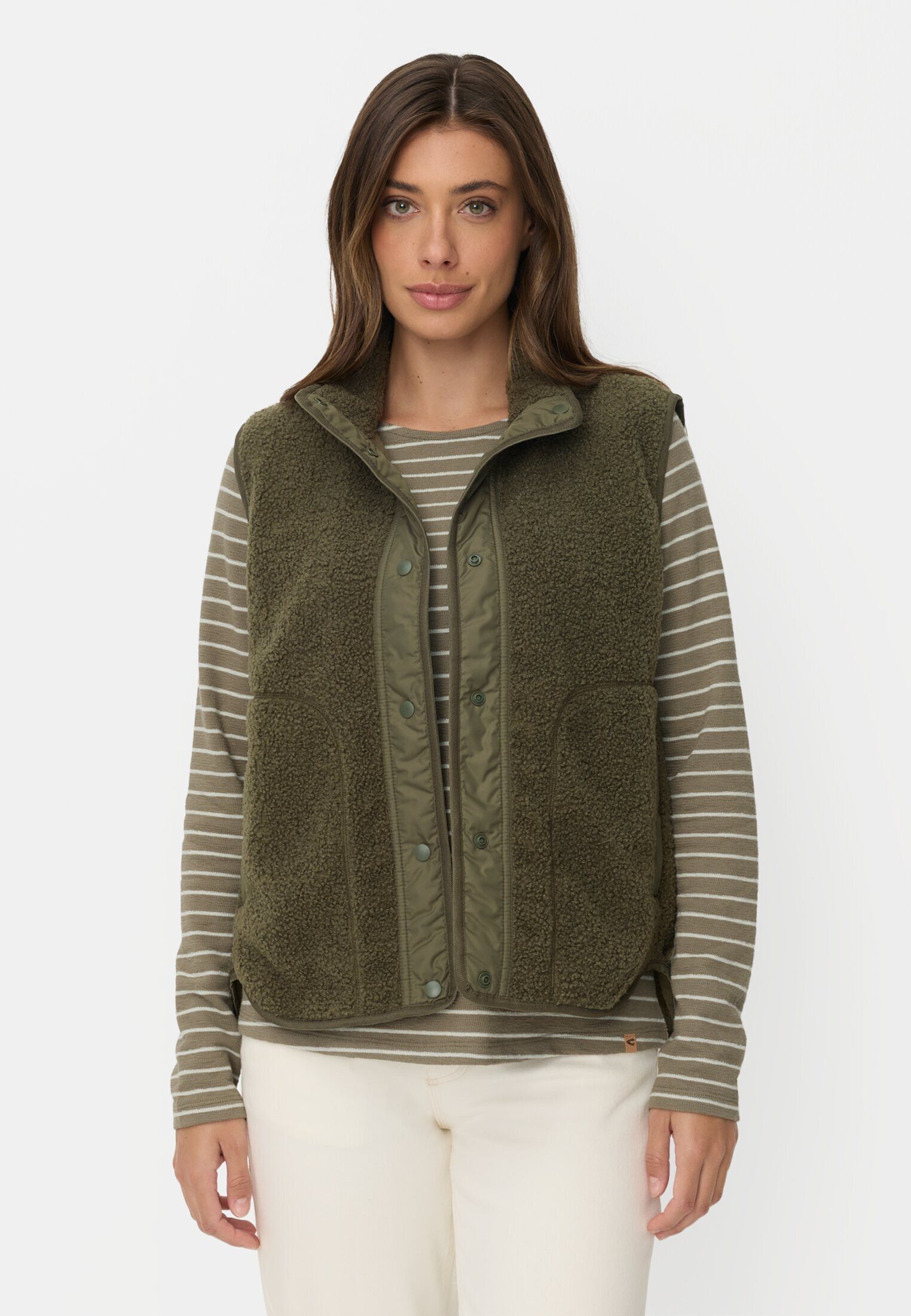 camel active Fleeceweste mit Stehkragen ärmellos