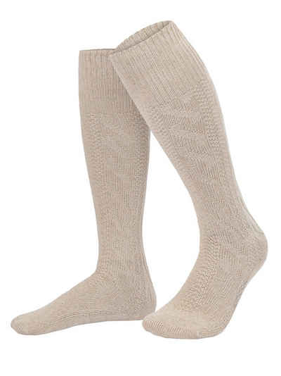 FUCHS Традиційні шкарпетки Trachtenkniestrumpf natur (1-Paar) mit rustikalem Strickmuster