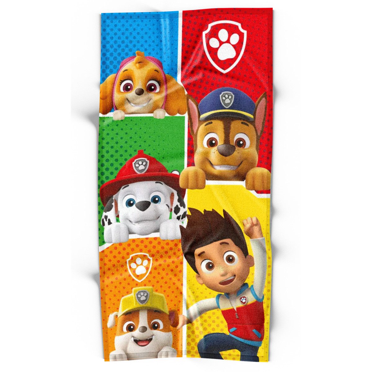 PAW PATROL Duschtuch Ryder & Friends Unisex Kinder, Frottee (1-St), Handtuch, Duschtuch, Badetuch, Strandtuch, Frotteehandtuch