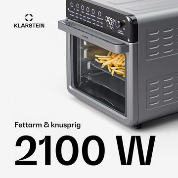 Klarstein Heißluftfritteuse Air Glaze Digital Heißluftfritteuse, 2000 W, Heißluftfritteuse Grill 34 L 2000W