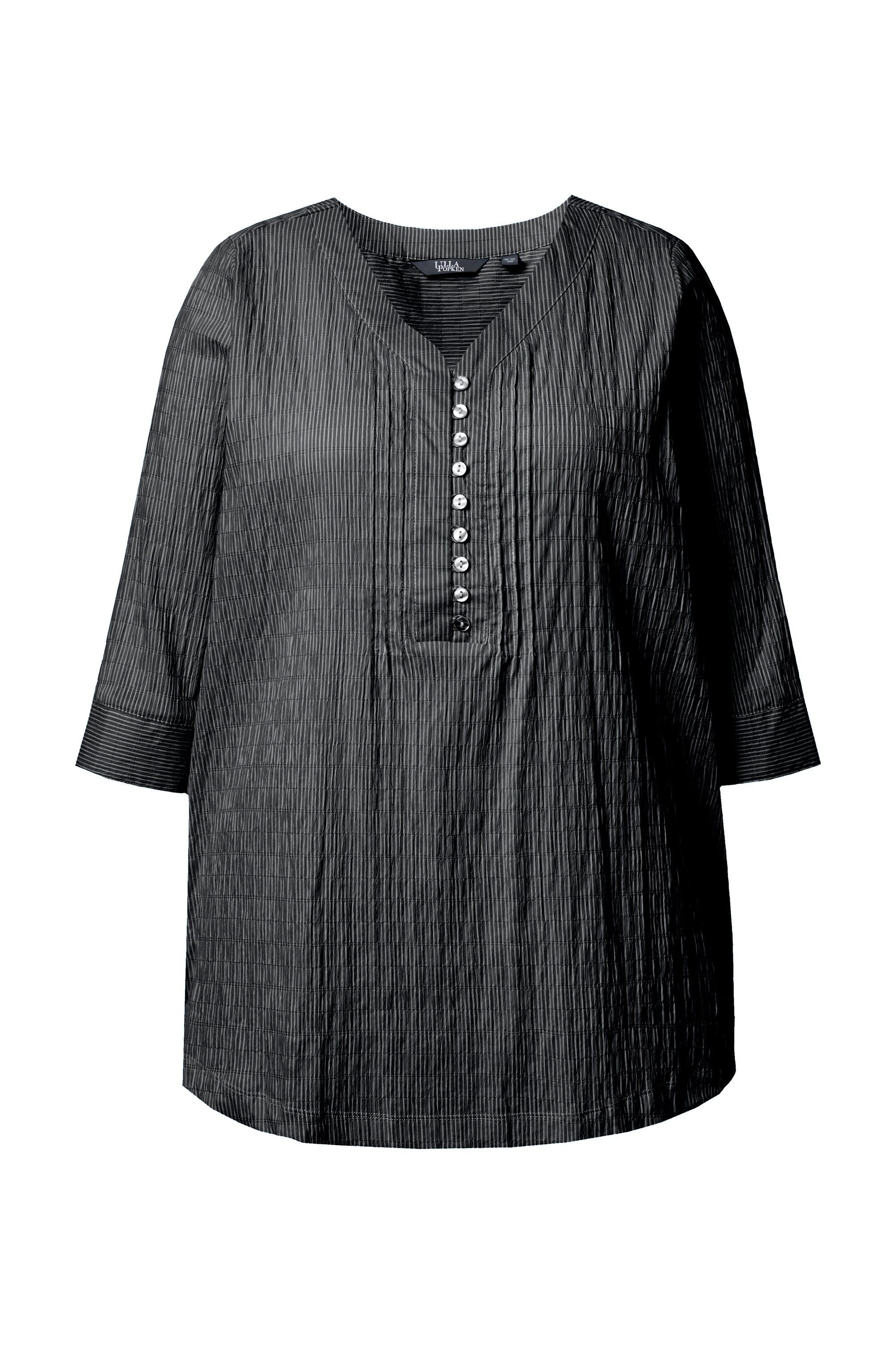 Ulla Popken Tunika Bubble-Tunika Herzausschnitt Biesen 3/4-Arm günstig online kaufen