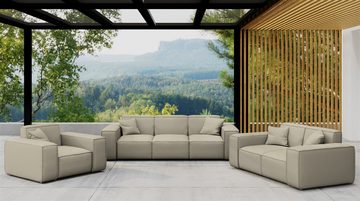 Fun Möbel Loungesofa Gartensofa Sofa 3-Sitzer SUMMER, Pflegeleichter und wetterfester Bezug, inkl. 2 Zierkissen