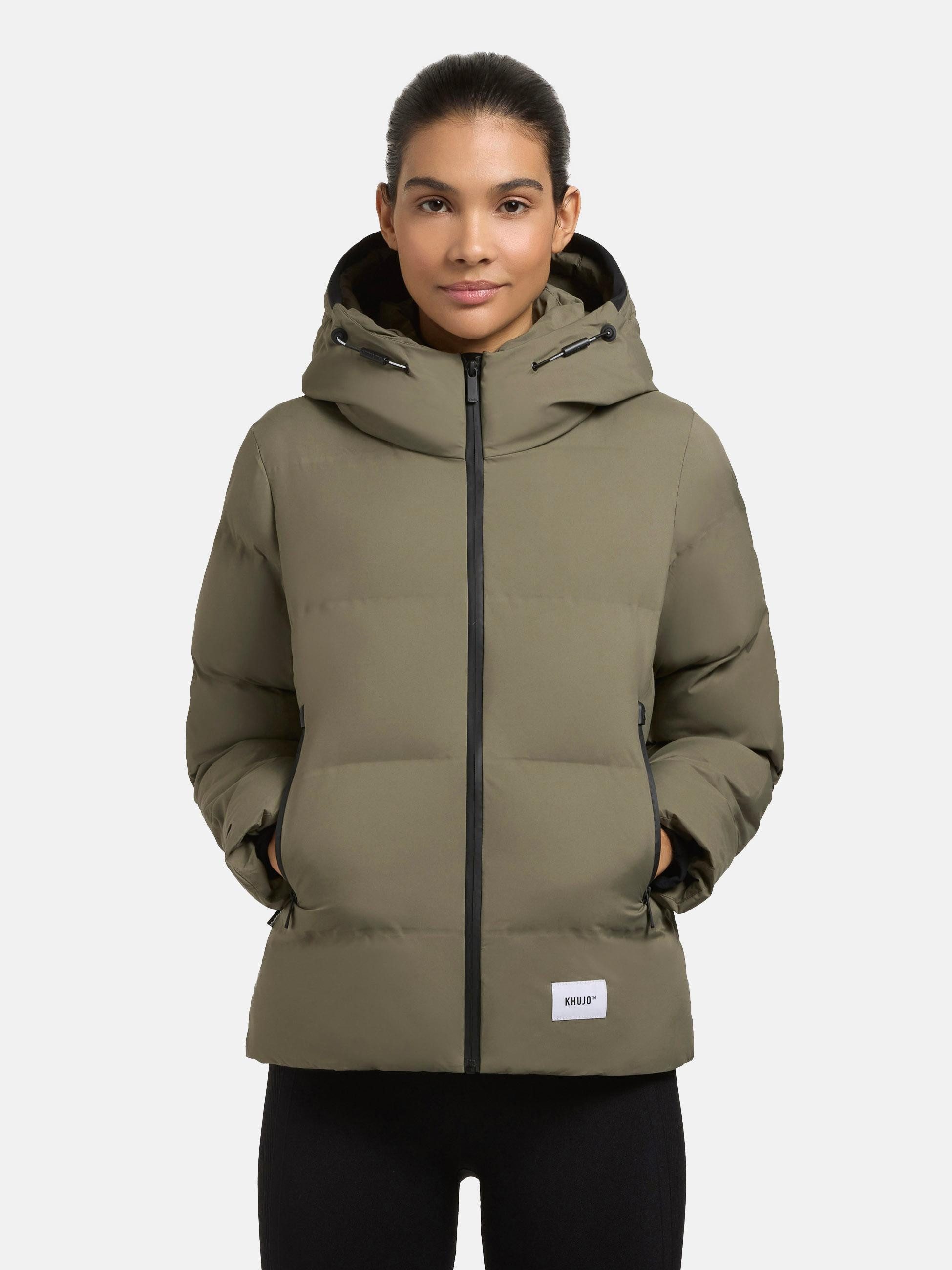 khujo Winterjacke Liev-YM Warme gesteppte Damen Kapuzenjacke