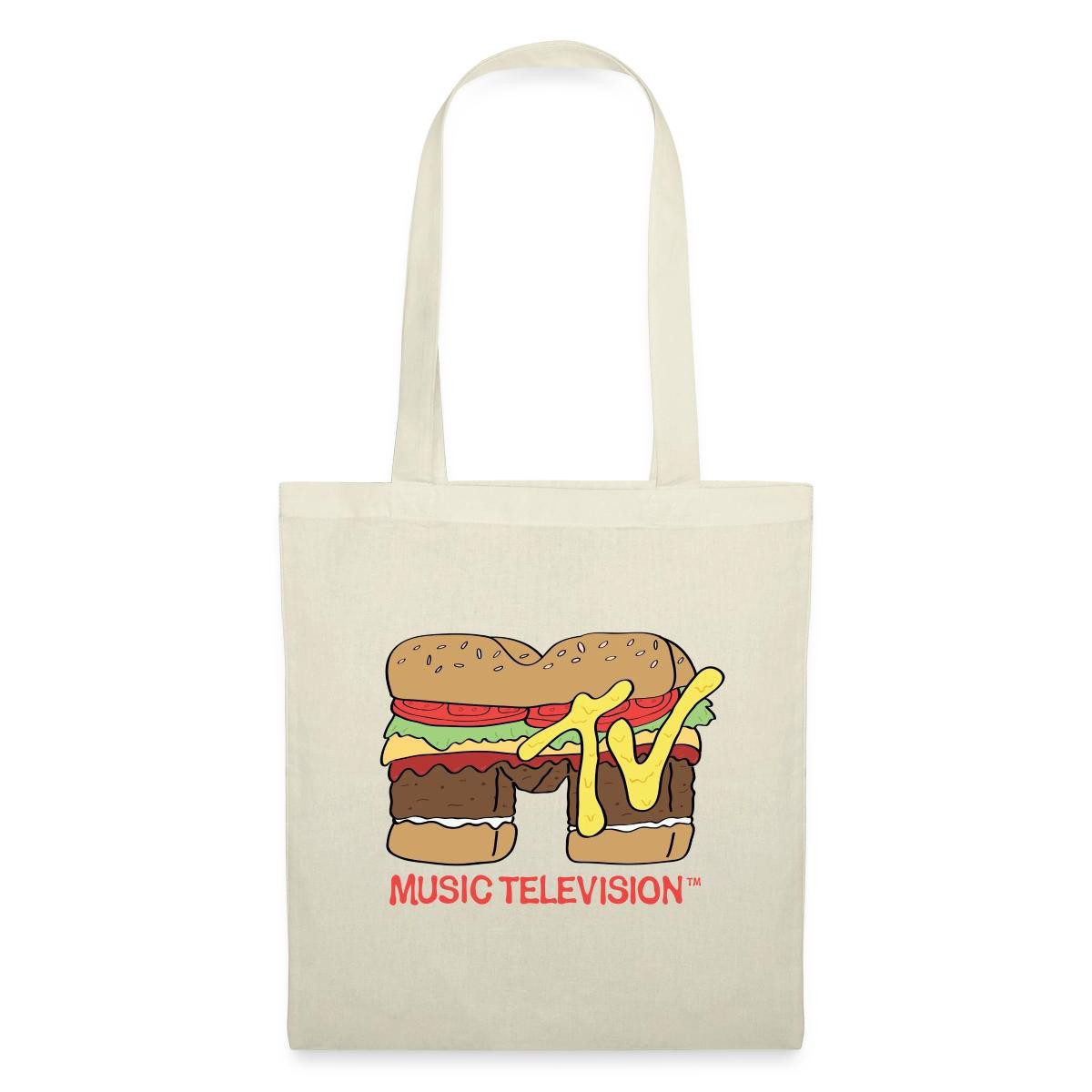 Spreadshirt Henkeltasche MTV Music Television Burger-Logo Stoffbeutel (1-tlg)